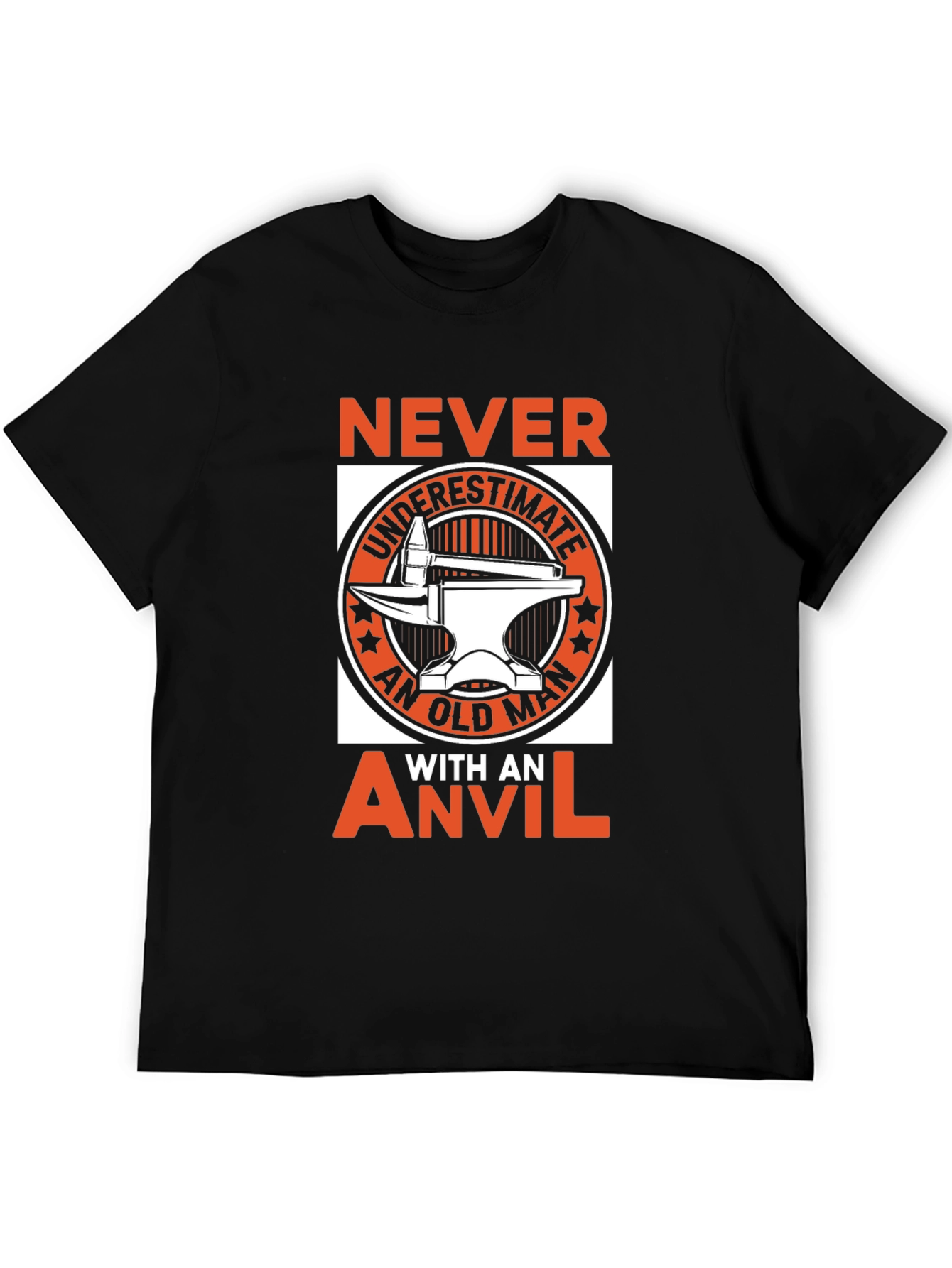 Black Never Underestimate An Old Man With An Anvil T-Shirt view 5