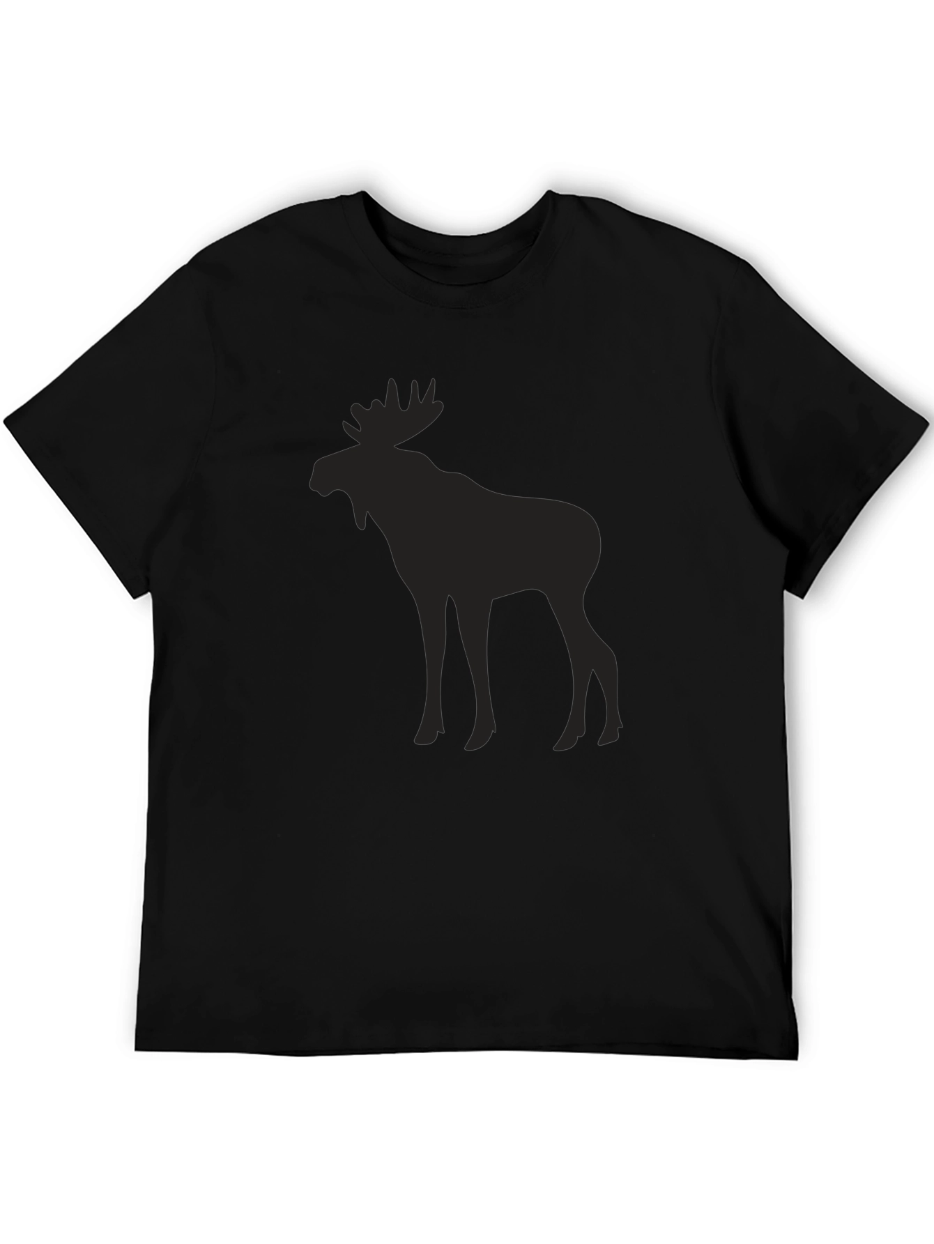 Black Moose Silhouette T-Shirt - Black view 5