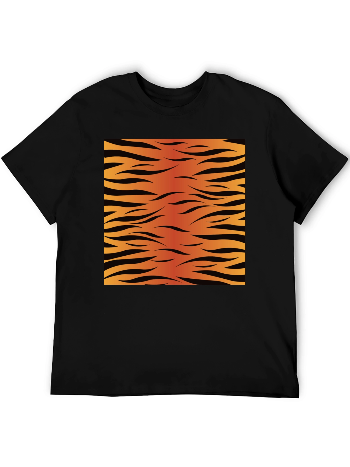 Black Tiger Stripe Graphic Tee - Black Cotton Comfort view 5