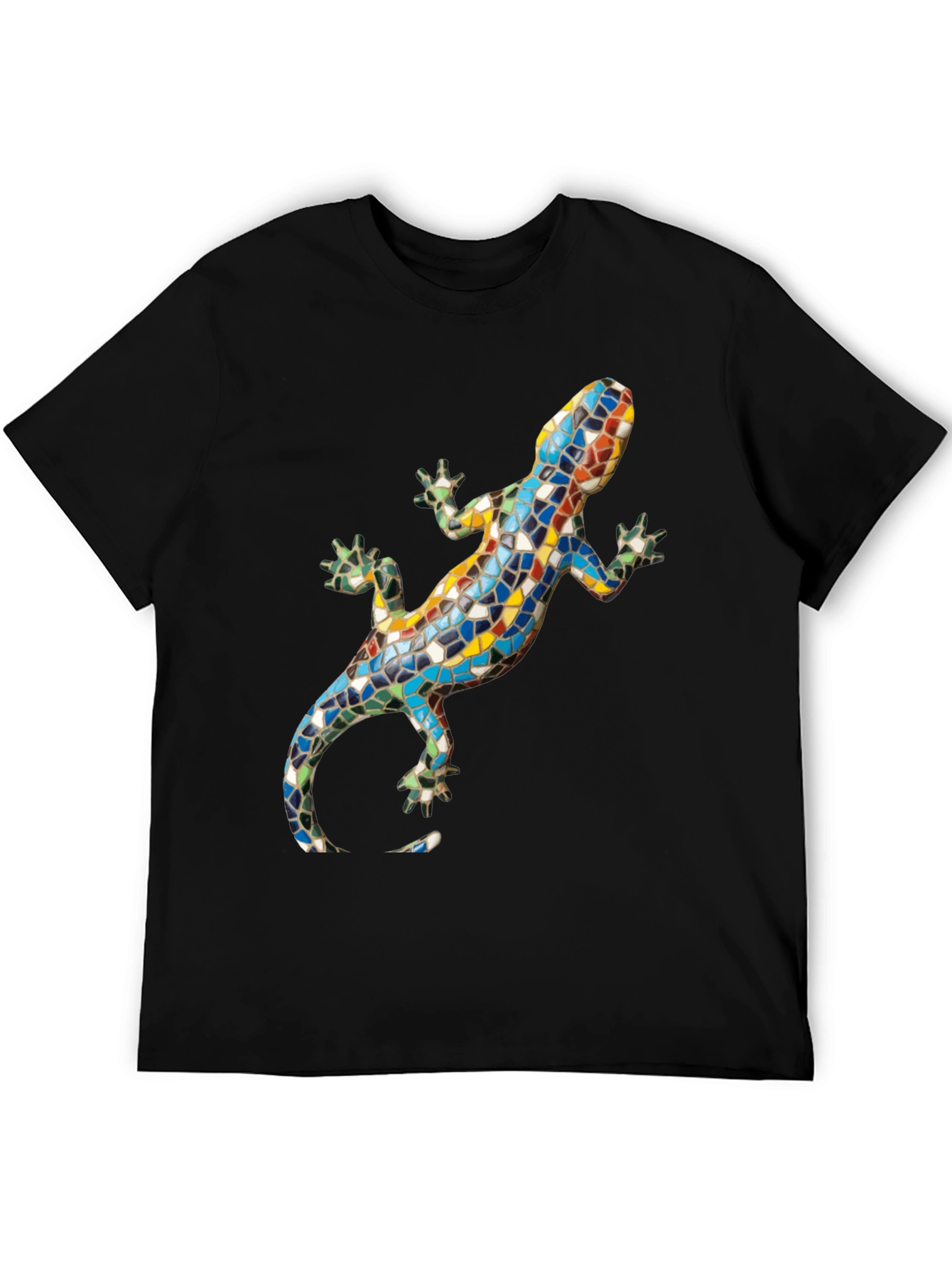 Black Mosaic Lizard Graphic Tee view 5
