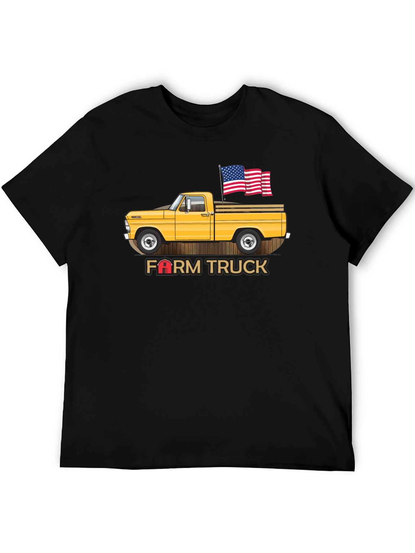 Black Farm Truck Graphic Tee - Patriotic Vintage Design view 5