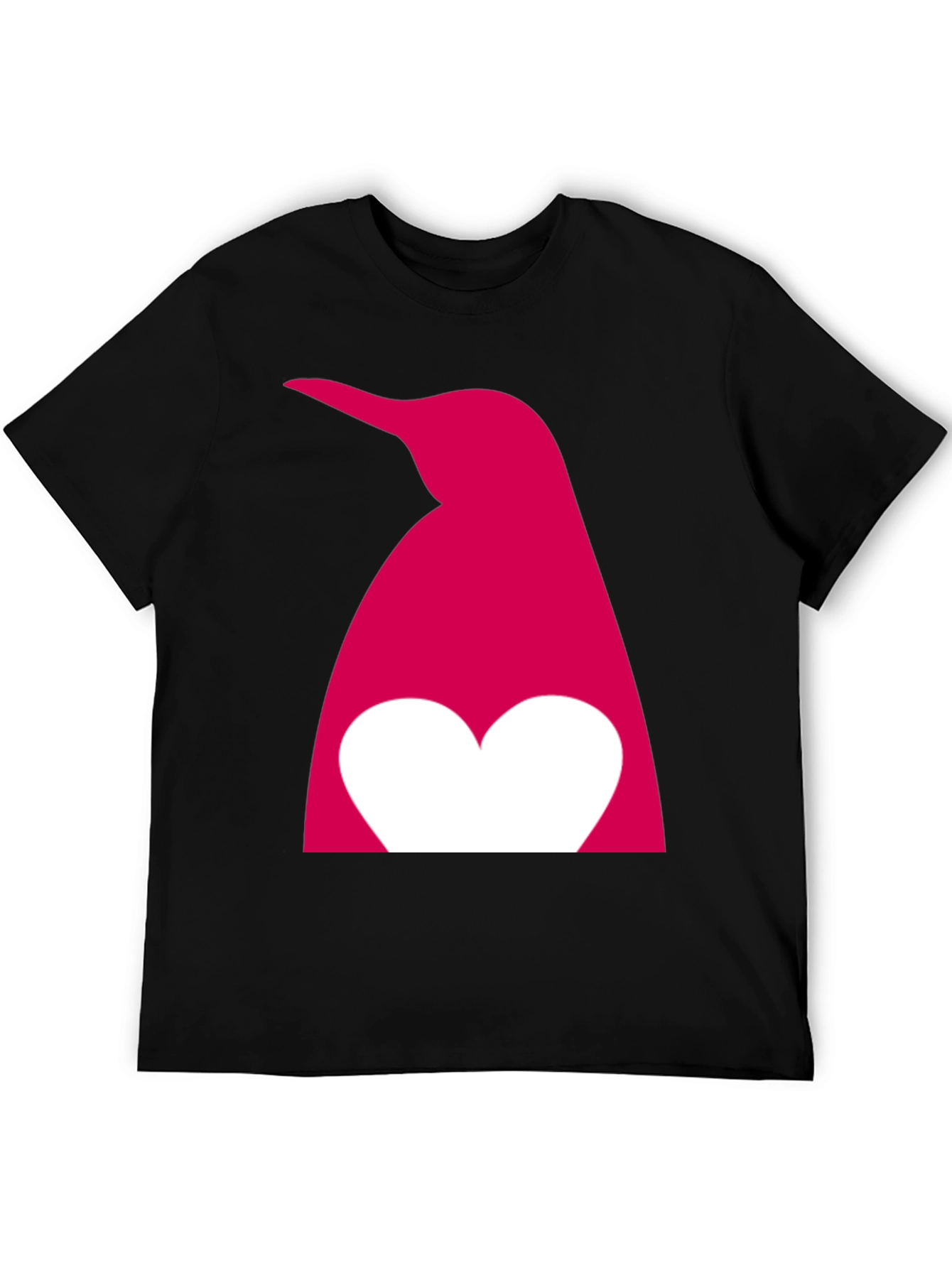 Black Penguin Heart Graphic T-Shirt - Black view 5