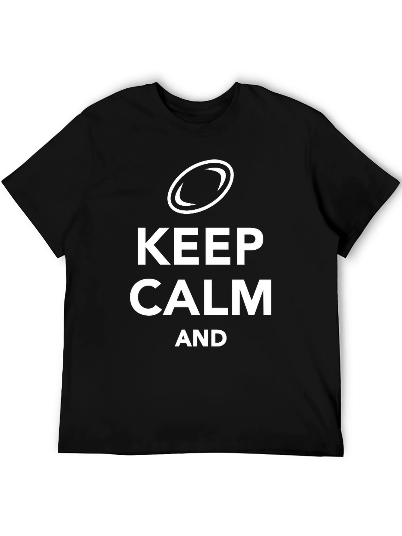 Black Keep Calm and Play Rugby Black T-Shirt view 5