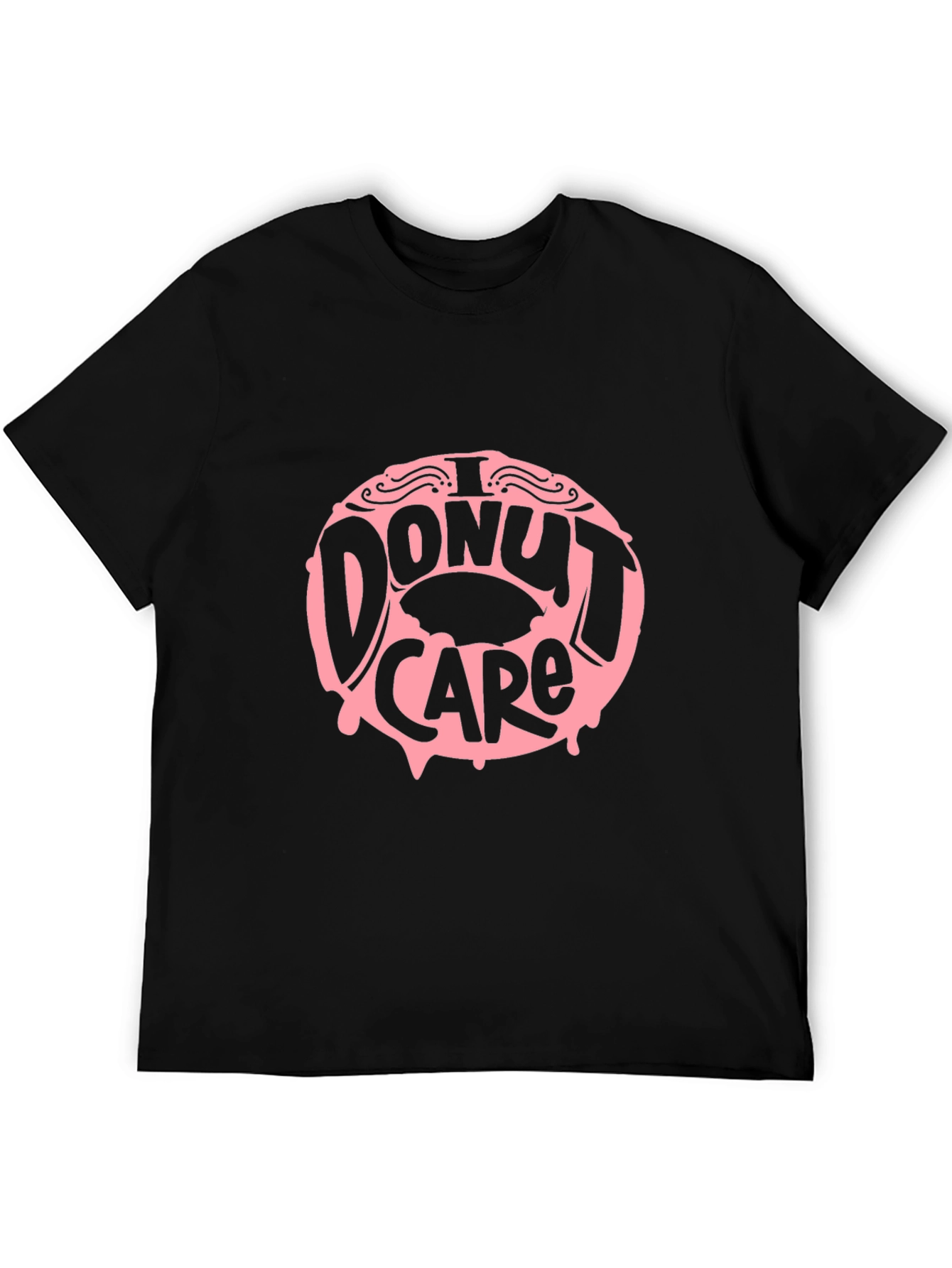 Black I Donut Care Graphic Tee - Funny Unisex T-Shirt view 5