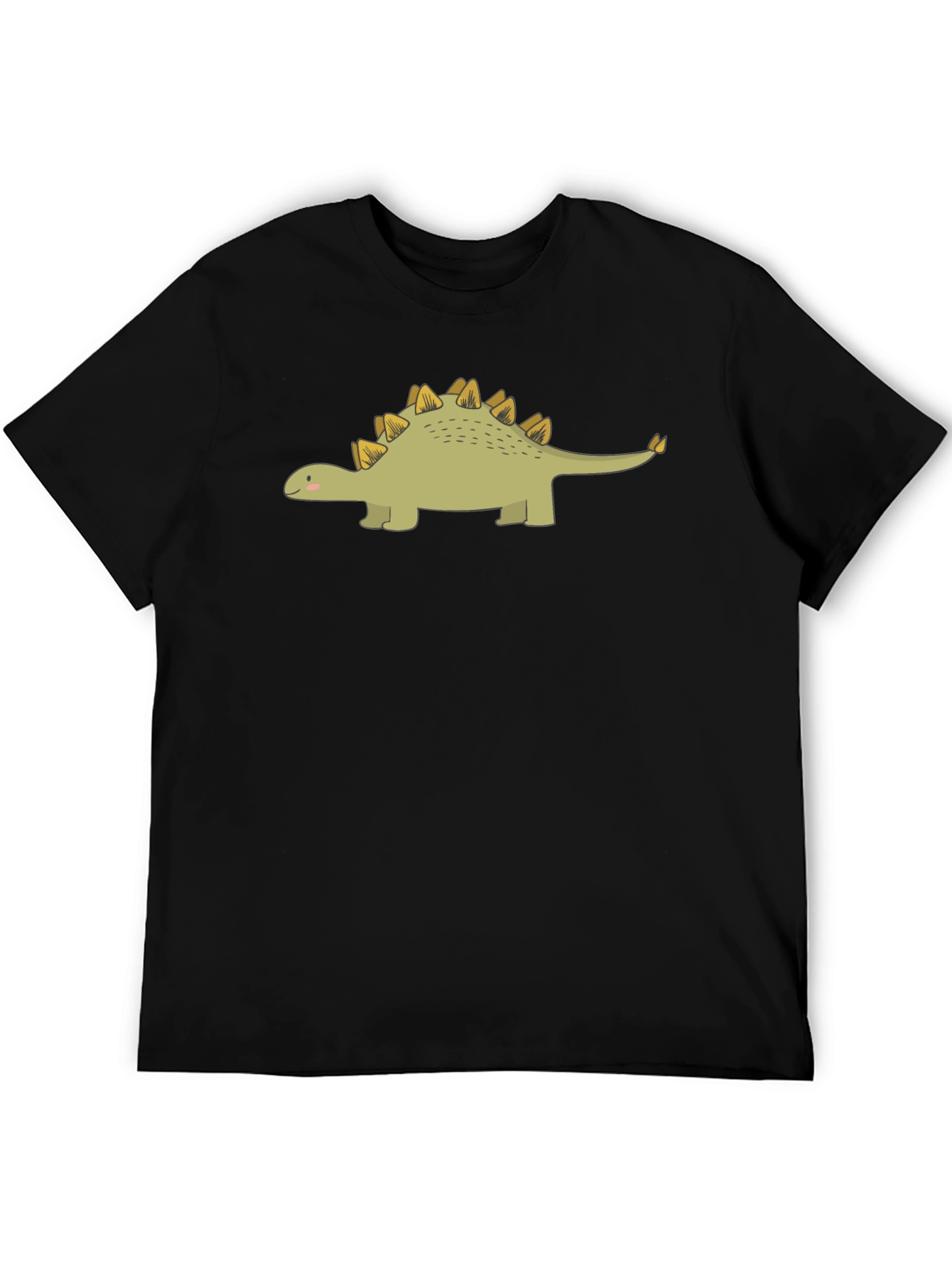 Black Dinosaur Graphic Tee - Cute Stegosaurus T-Shirt view 5
