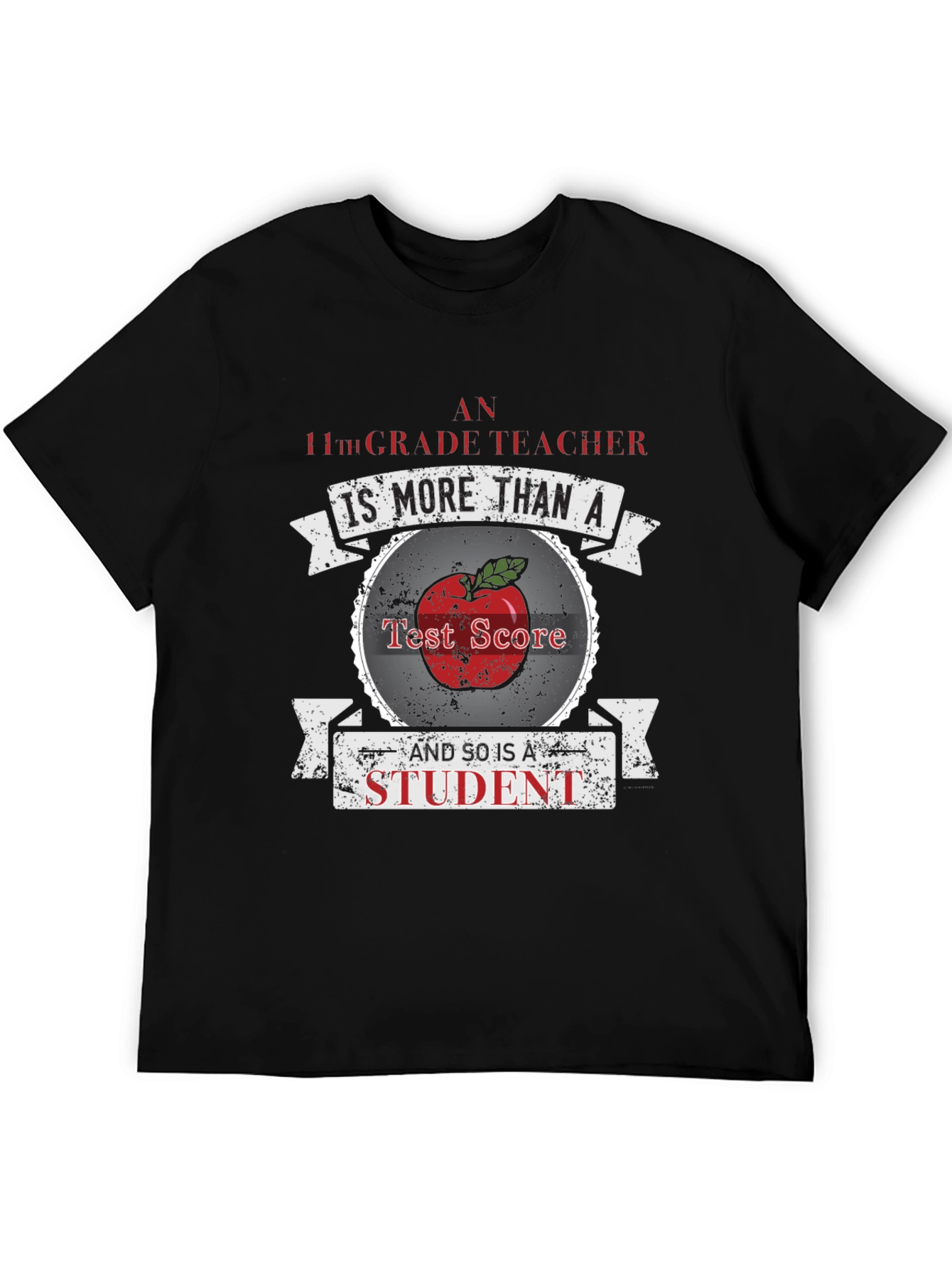 Black 11th Grade Teacher Appreciation T-Shirt - More Than a Test Score view 5