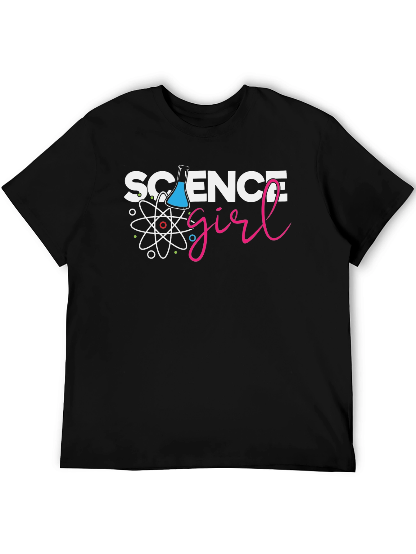Black Science Girl Black T-Shirt - Chemistry Design view 5