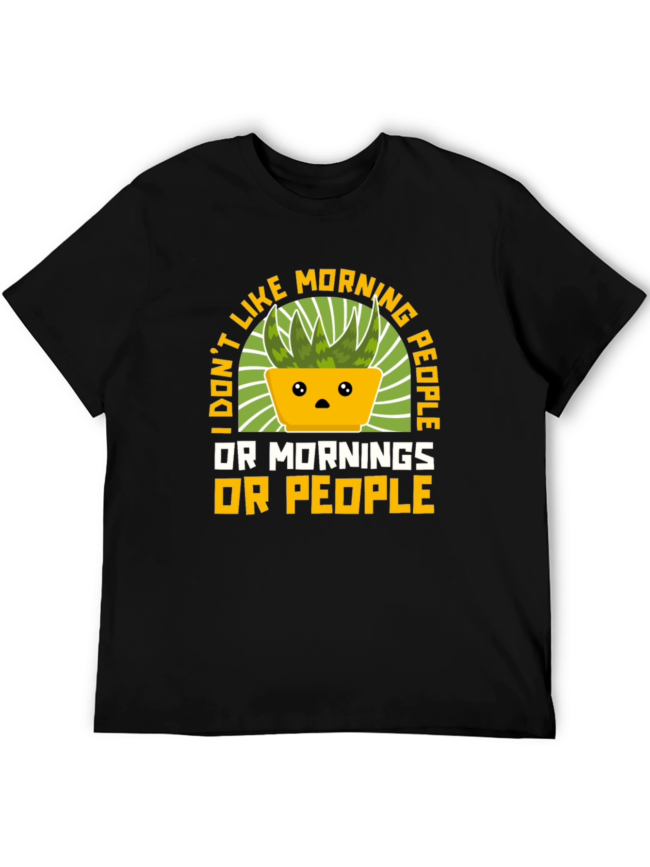 Black Funny Anti-Morning People T-Shirt view 5