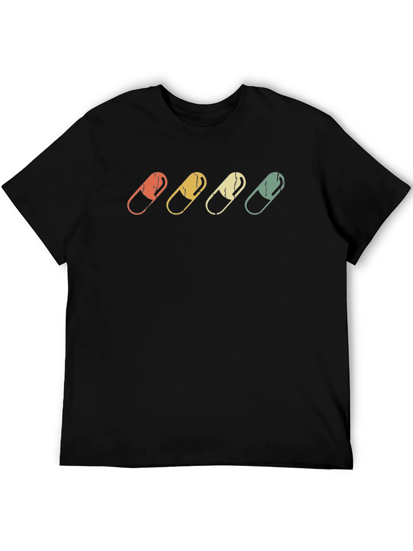 Black Retro Pill Graphic T-Shirt - Vintage Style Tee view 5