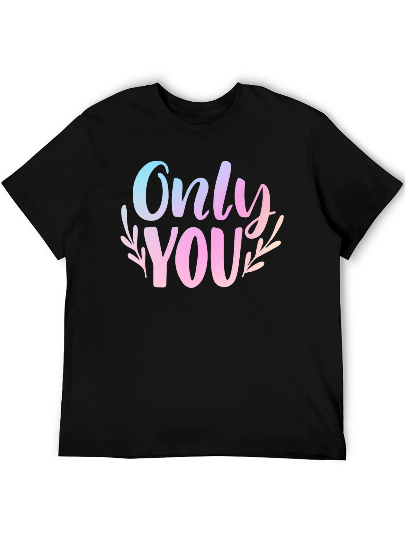 Black Only You Graphic Print Black T-Shirt view 5