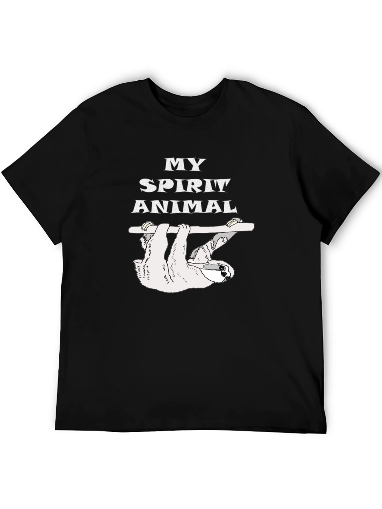 Black My Spirit Animal Sloth Graphic T-Shirt view 5