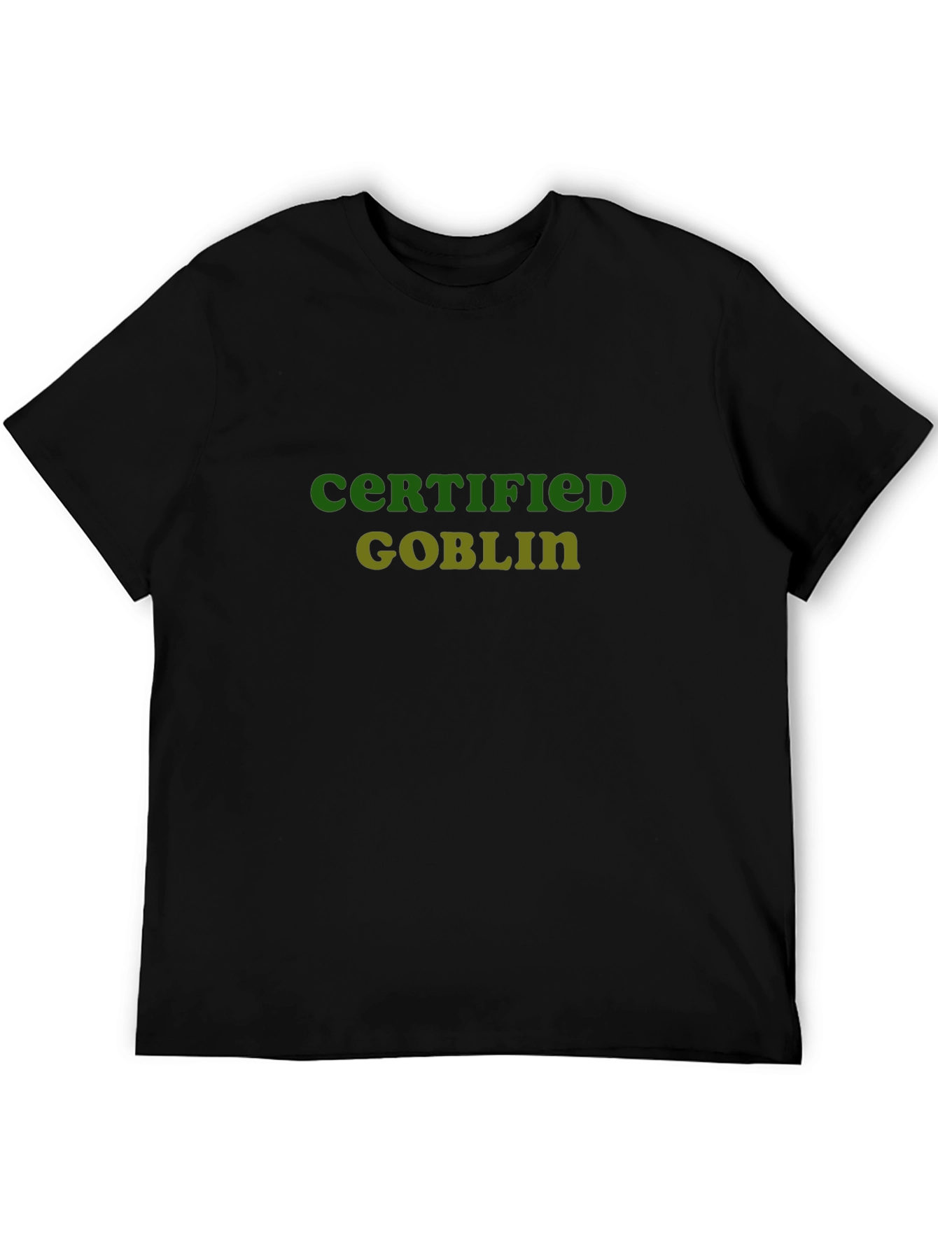 Black Certified Goblin T-Shirt - Funny Graphic Tee view 5