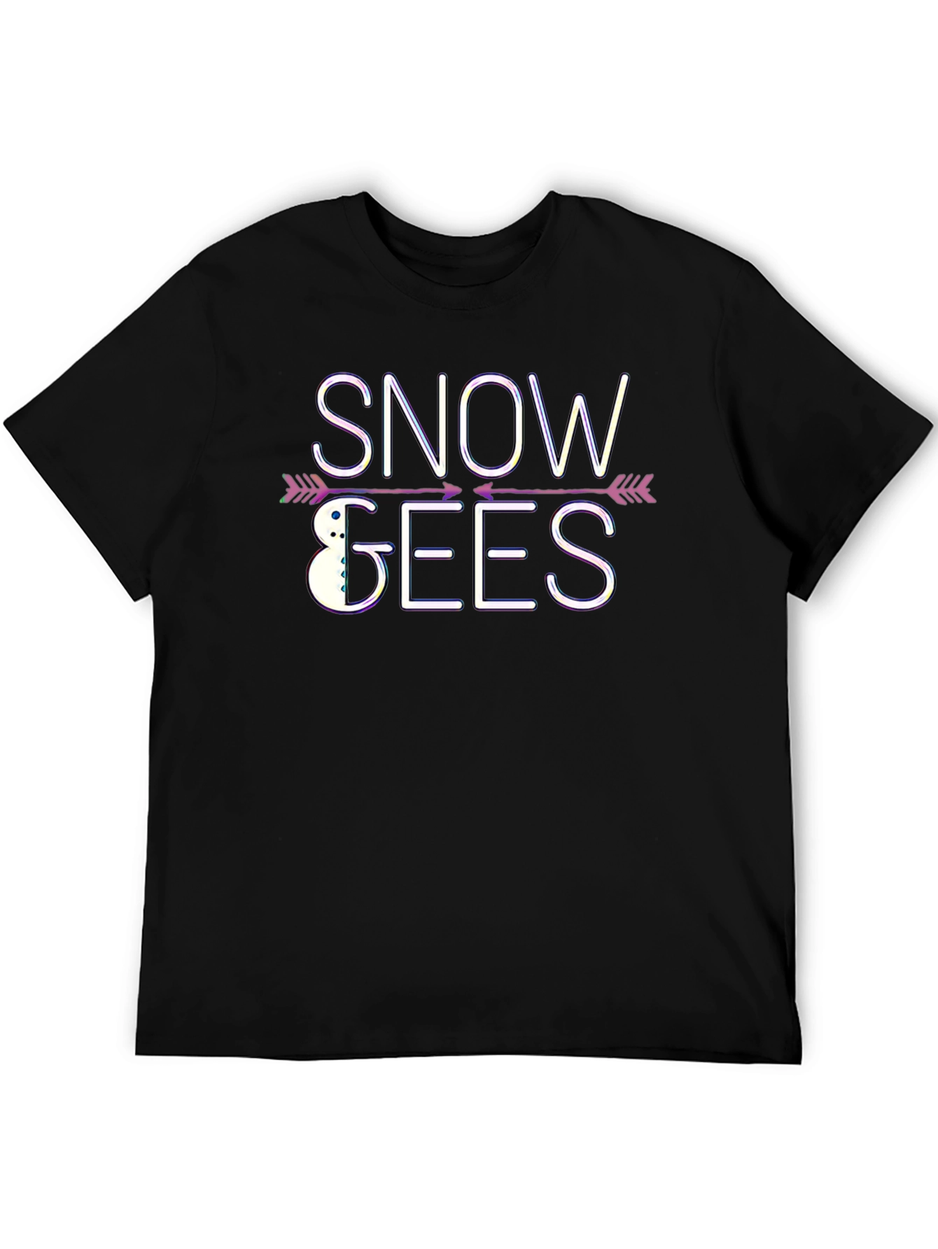 Black Snow Geese T-Shirt - Winter Holiday Tee view 5