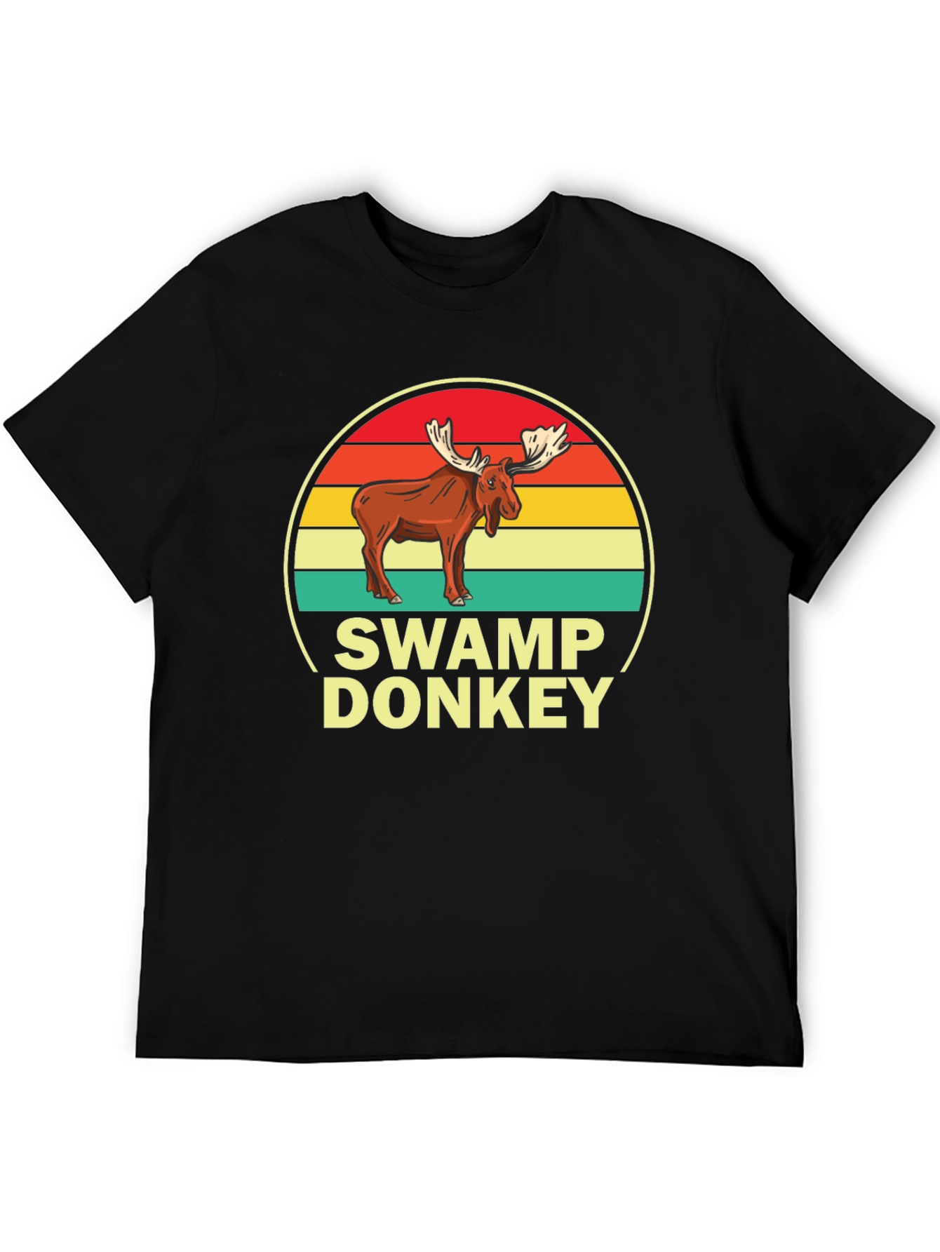 Black Swamp Donkey T-Shirt, Moose Graphic Tee view 5