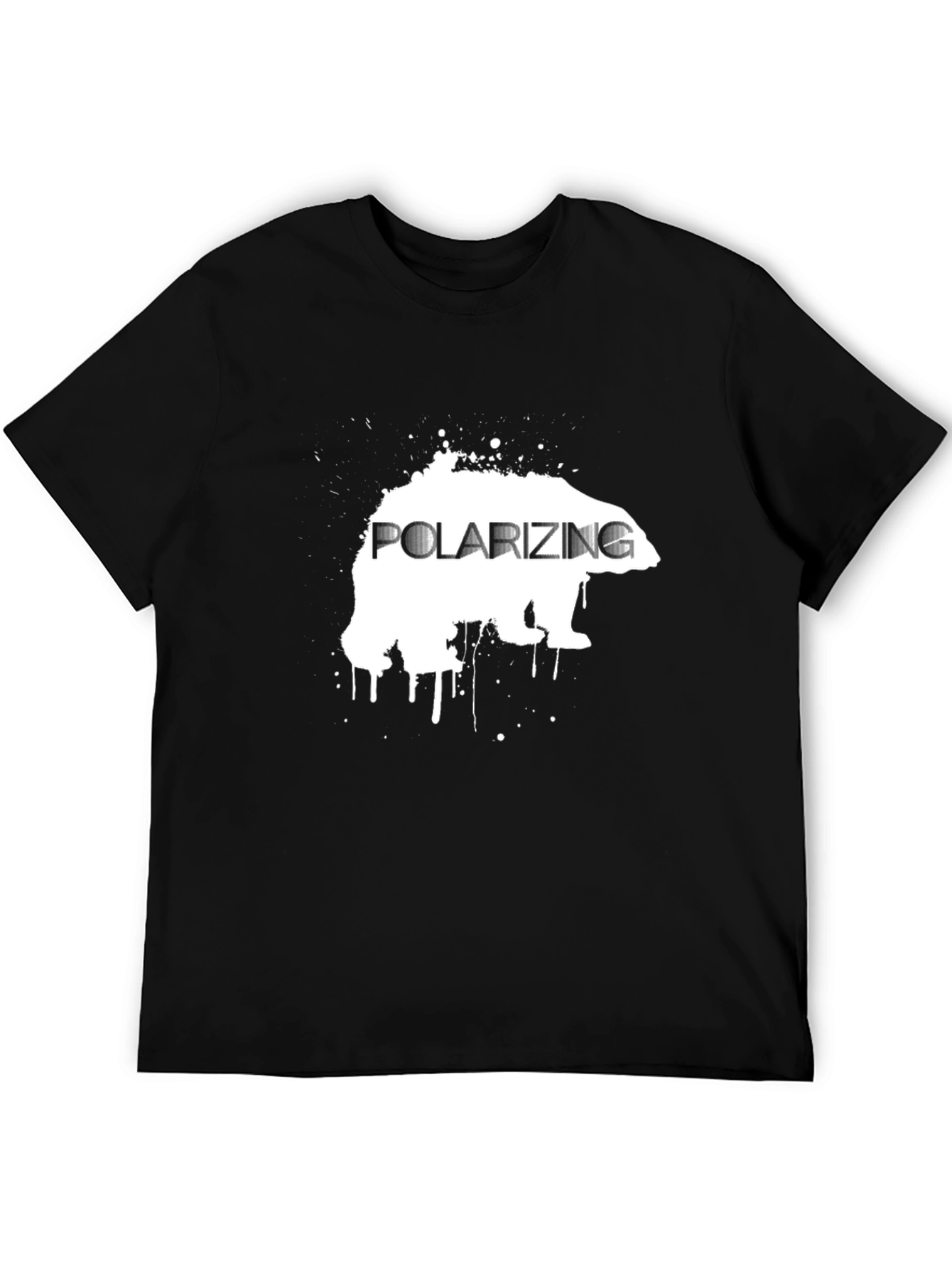 Black Polarizing Bear Black Graphic Tee view 5