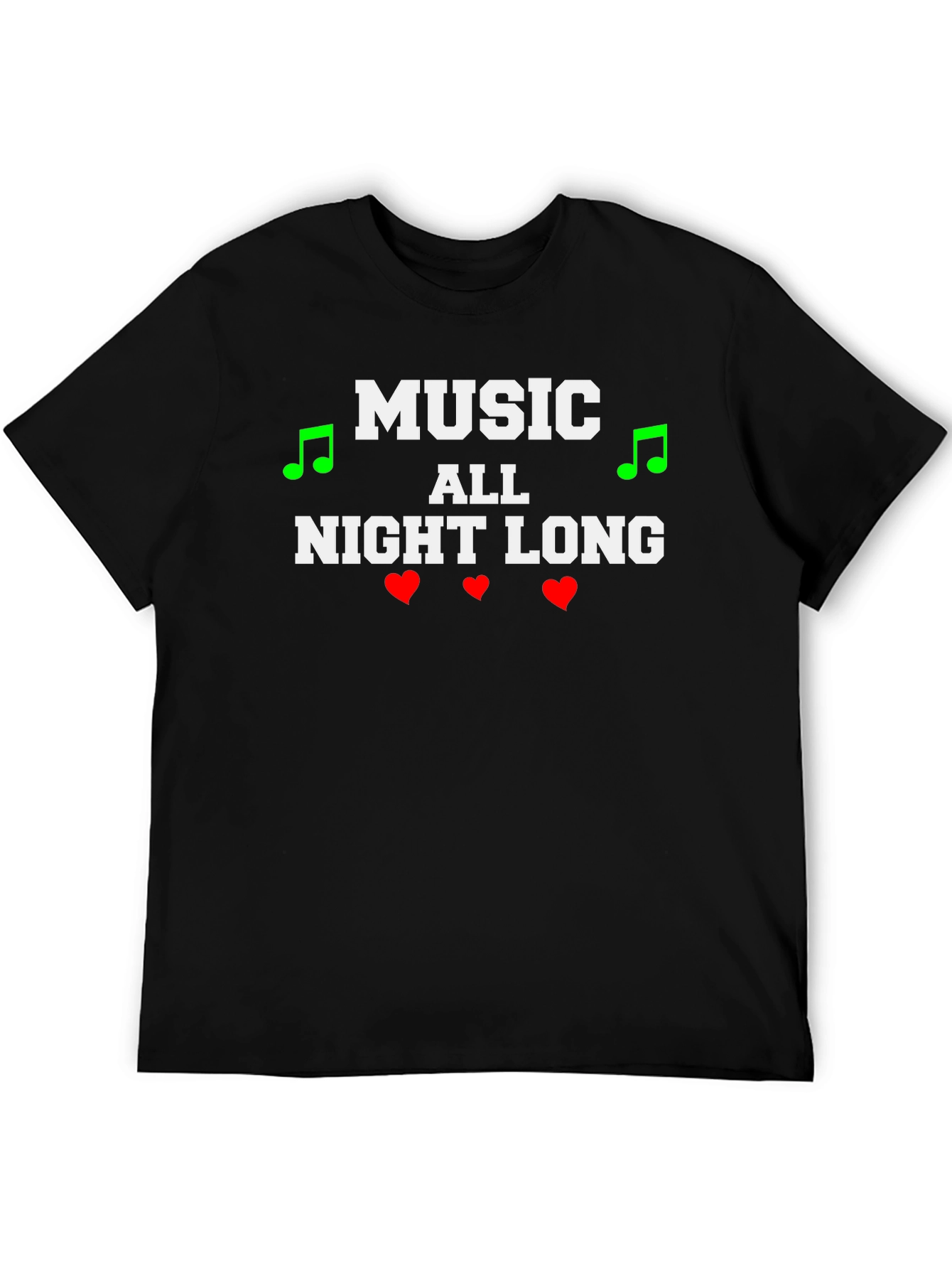 Black Music All Night Long Black T-Shirt view 5