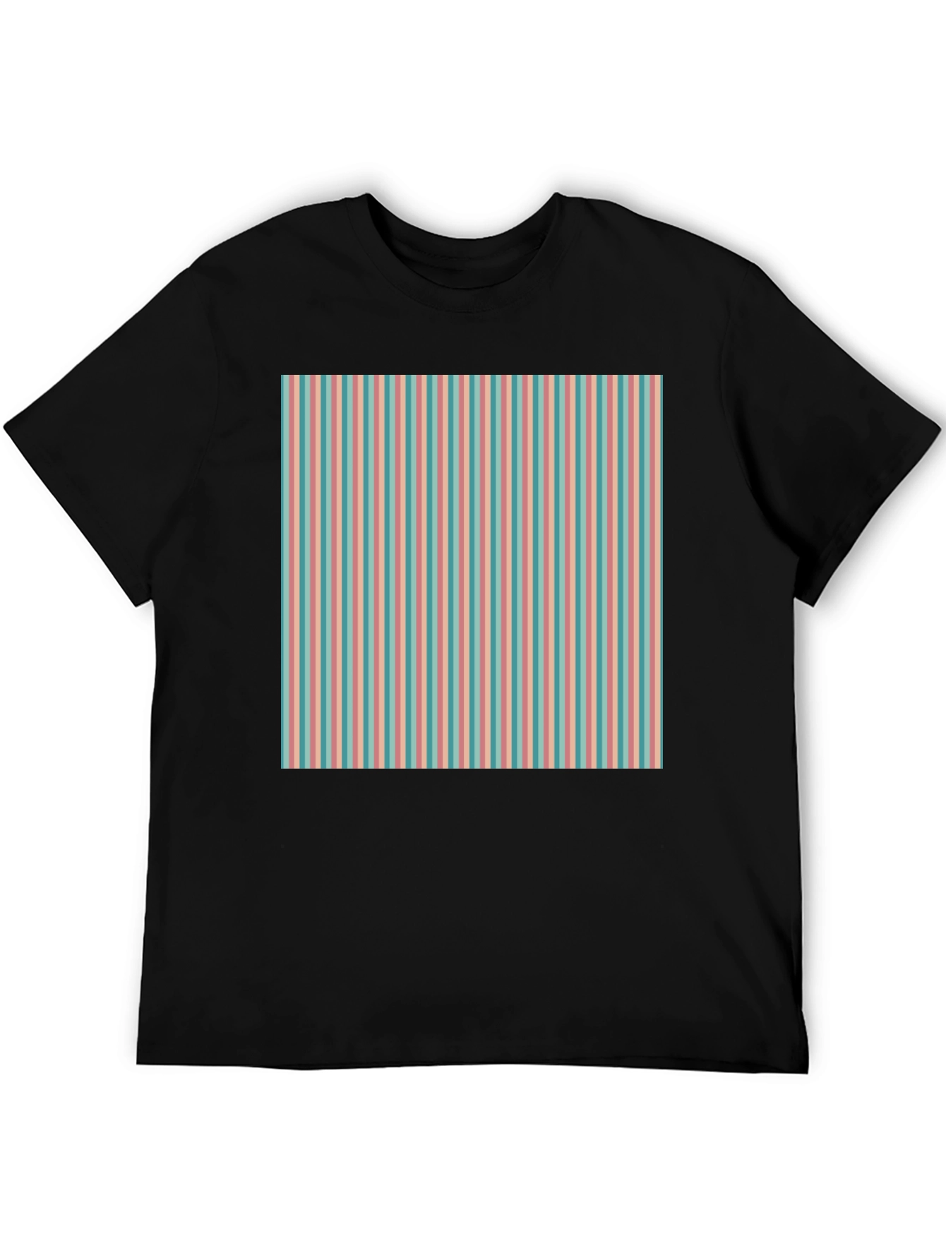 Black Striped Pattern Tee - Retro Style view 5