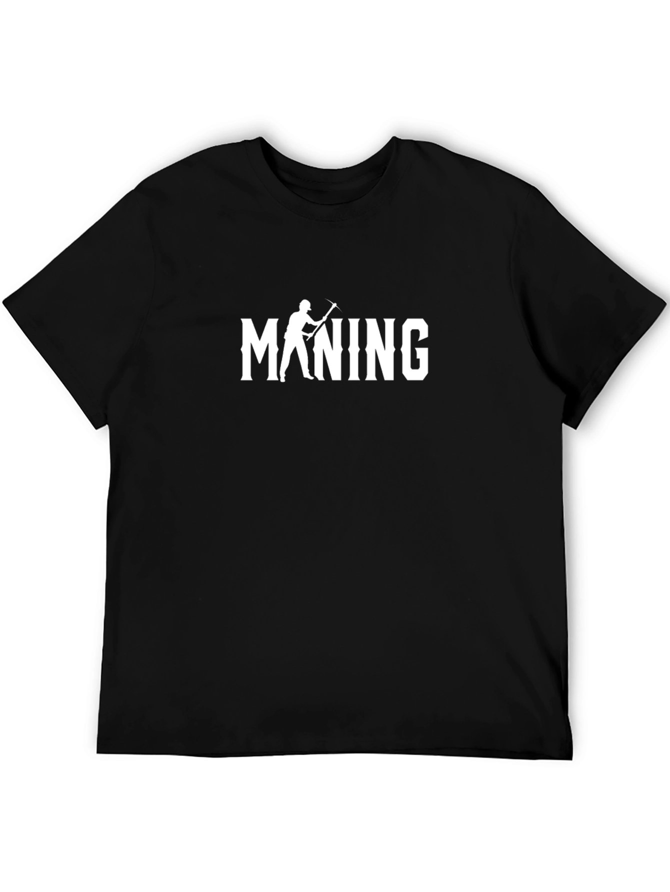 Black Mining T-Shirt - Classic Black Crew Neck Tee view 5
