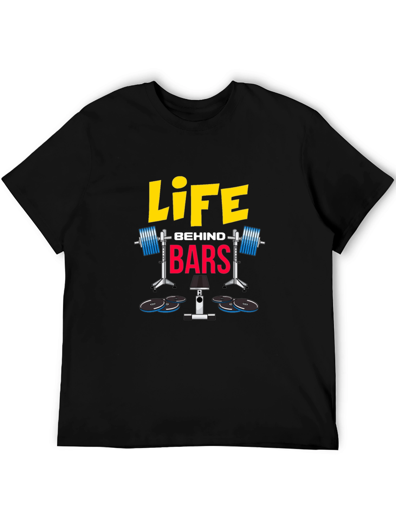 Black Life Behind Bars Graphic T-Shirt - Weightlifting Gym Tee view 5