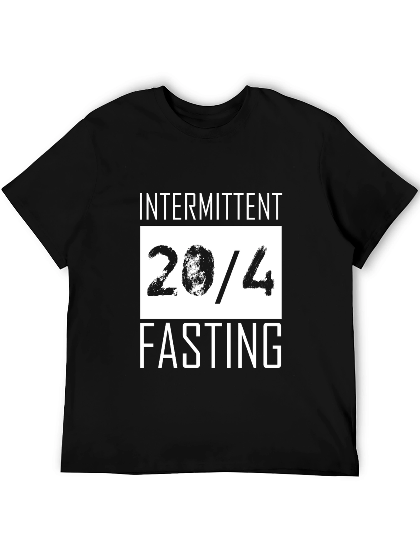 Black Intermittent Fasting 20/4 Black T-Shirt view 5