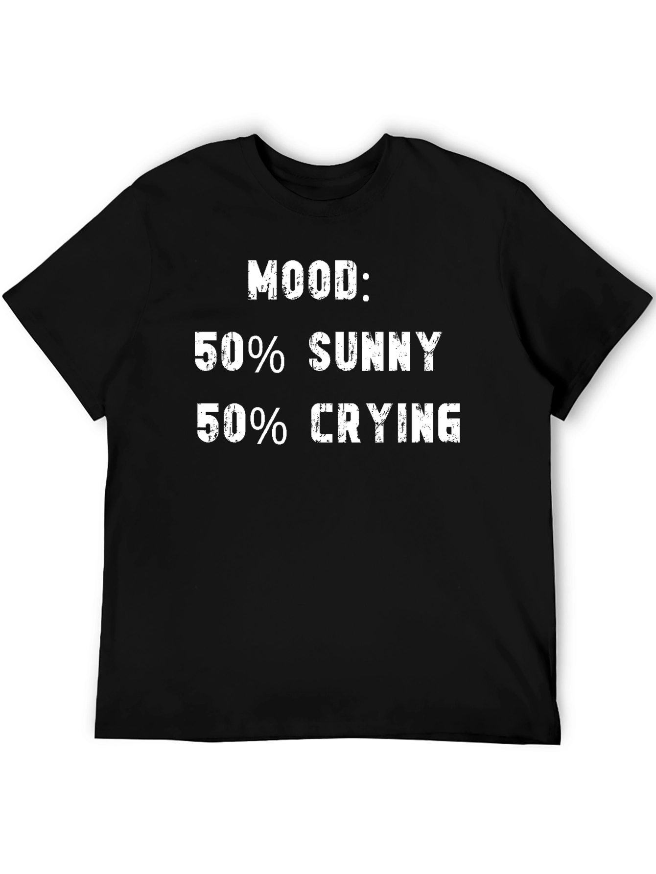 Black Mood: 50% Sunny 50% Crying Graphic Tee view 5
