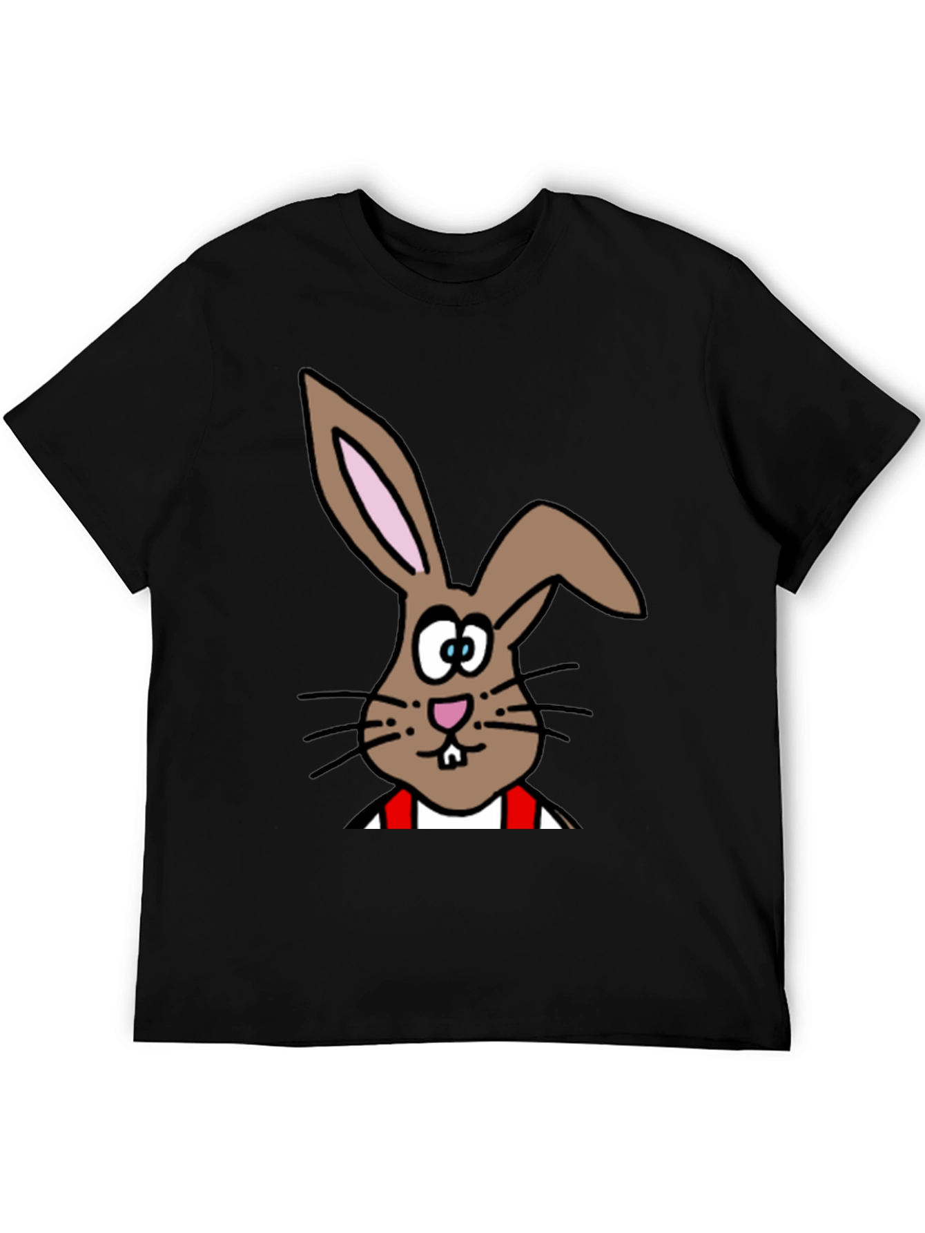 Black Cartoon Bunny T-Shirt - Casual Cotton Tee view 5