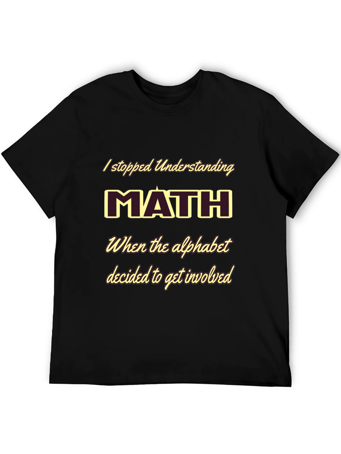 Black Funny Math T-Shirt - Alphabet Involvement view 5