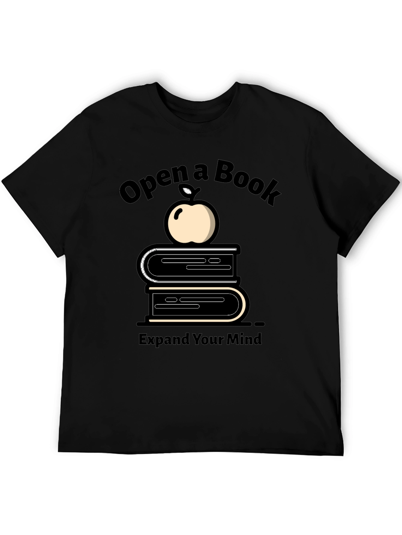 Black Open a Book Graphic Tee - Unisex Black T-Shirt view 5