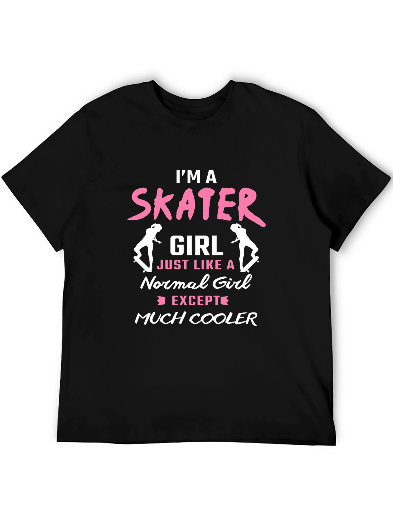 Black Skater Girl T-Shirt - Cool Graphic Tee view 5