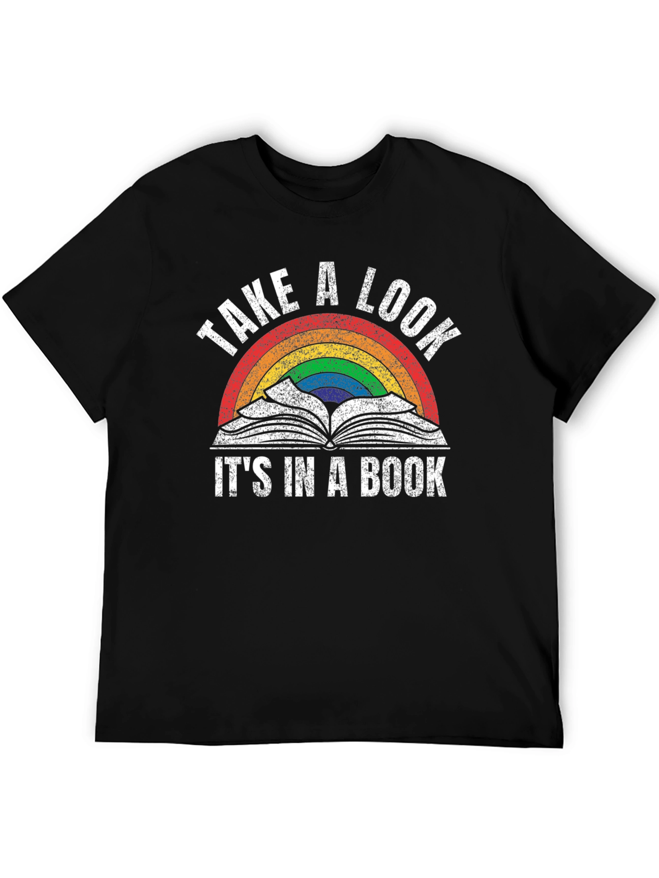 Black Take A Look It's In A Book T-Shirt view 5