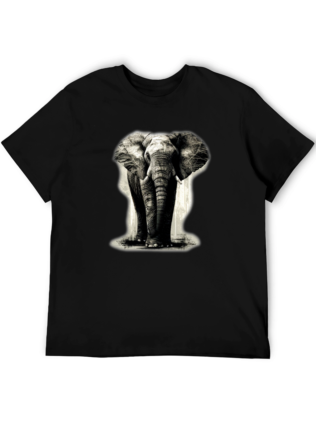 Black Elephant Graphic Black T-Shirt view 5