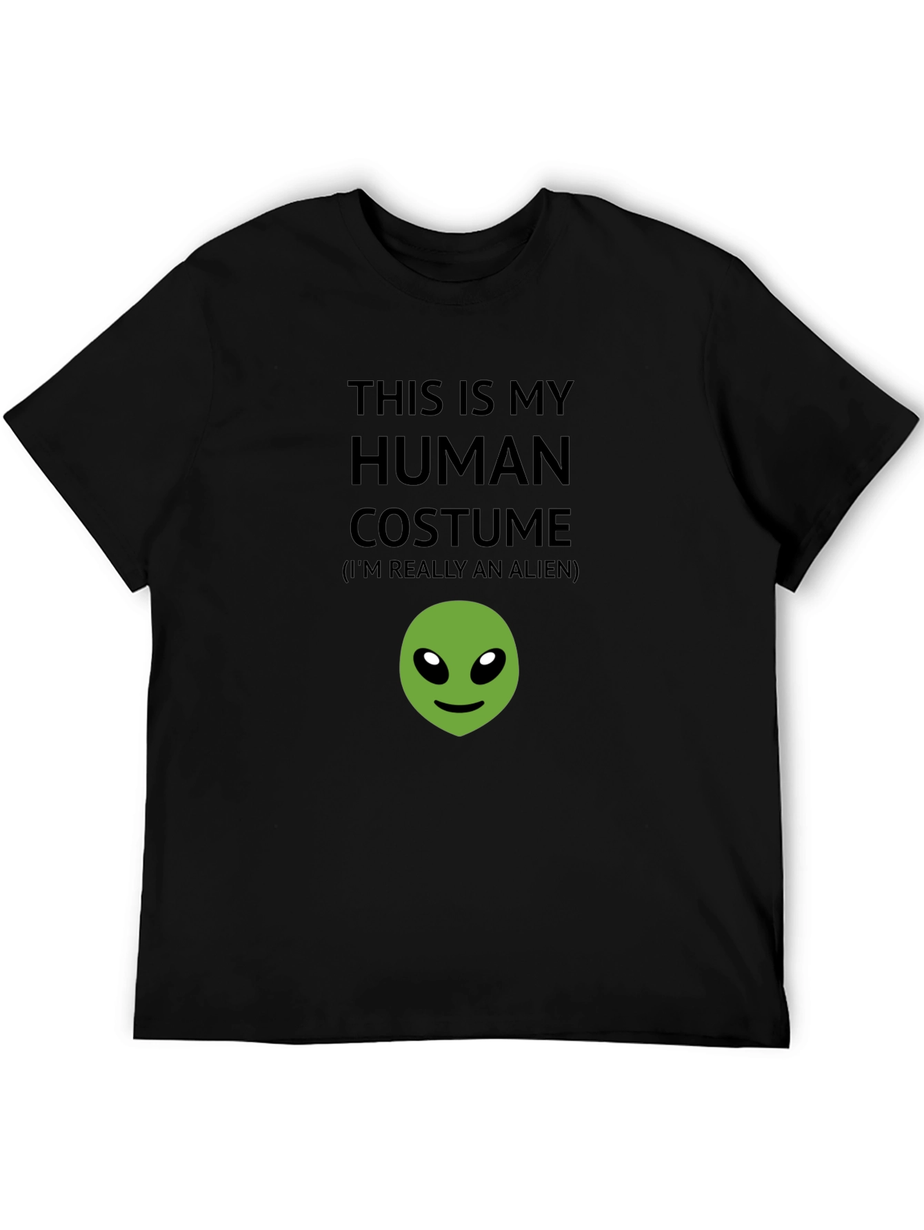 Black Human Costume Alien T-Shirt - Funny Novelty Tee view 5