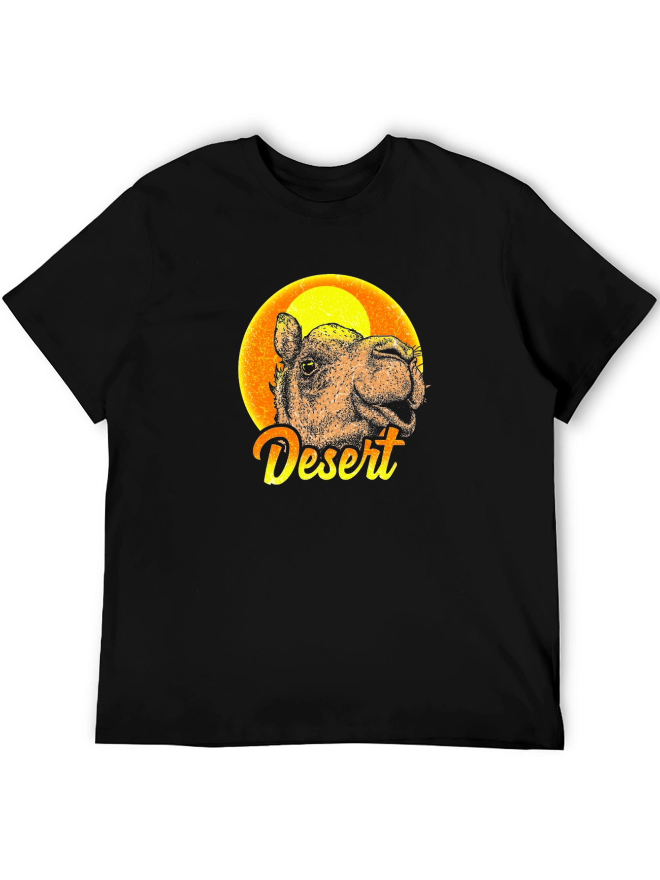 Black Desert Camel Graphic Tee - Men's Black T-Shirt view 5