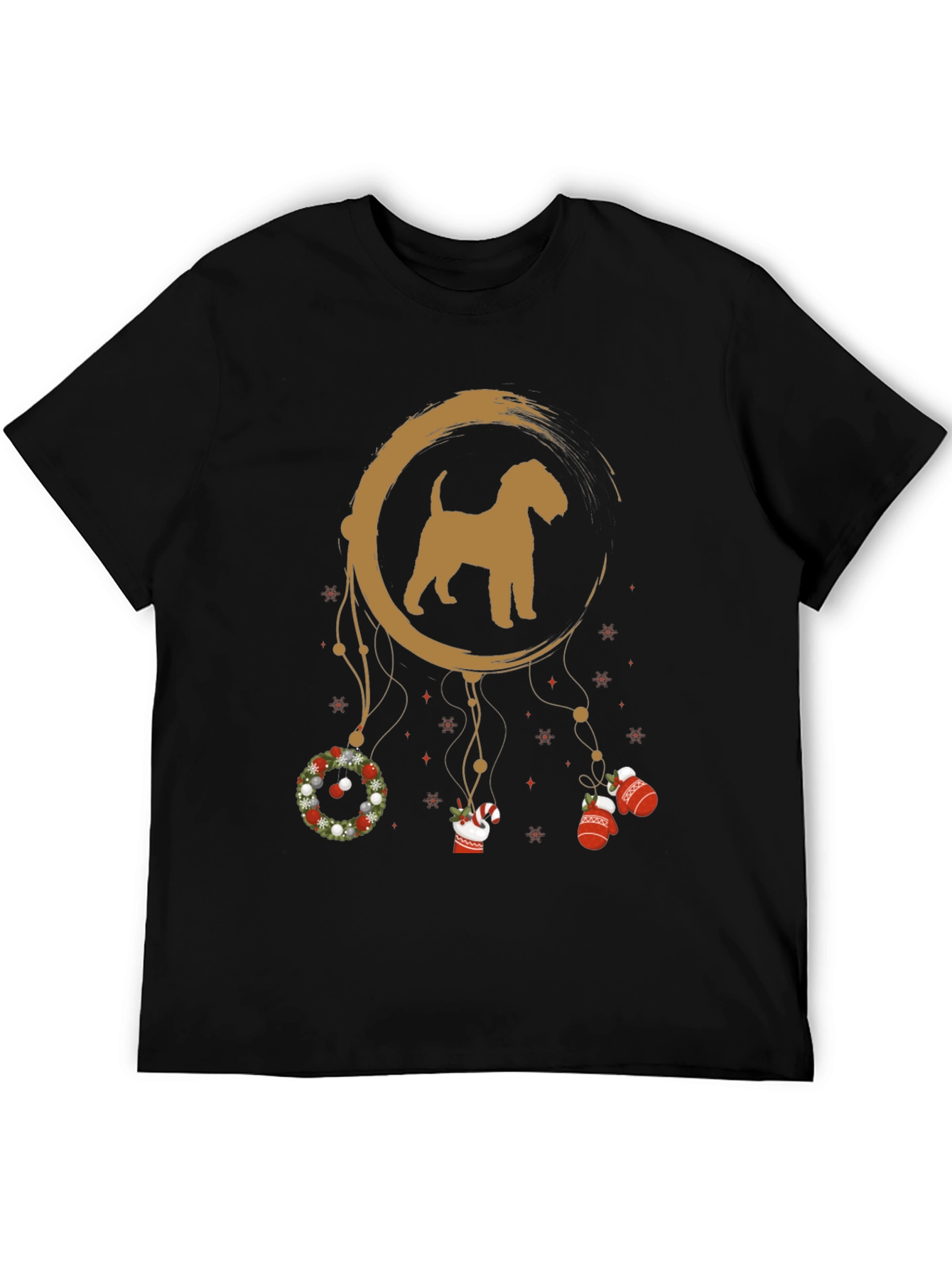 Black Dog Breed Christmas Dreamcatcher T-Shirt view 5