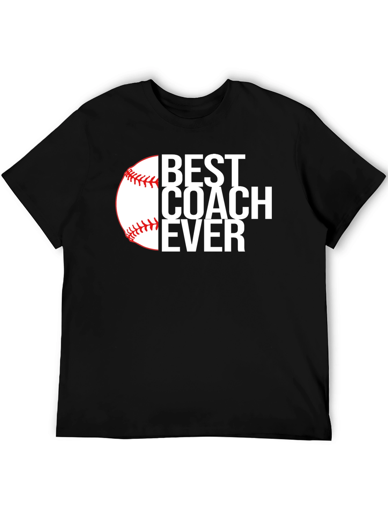 Black Best Coach Ever Baseball T-Shirt - Black view 5