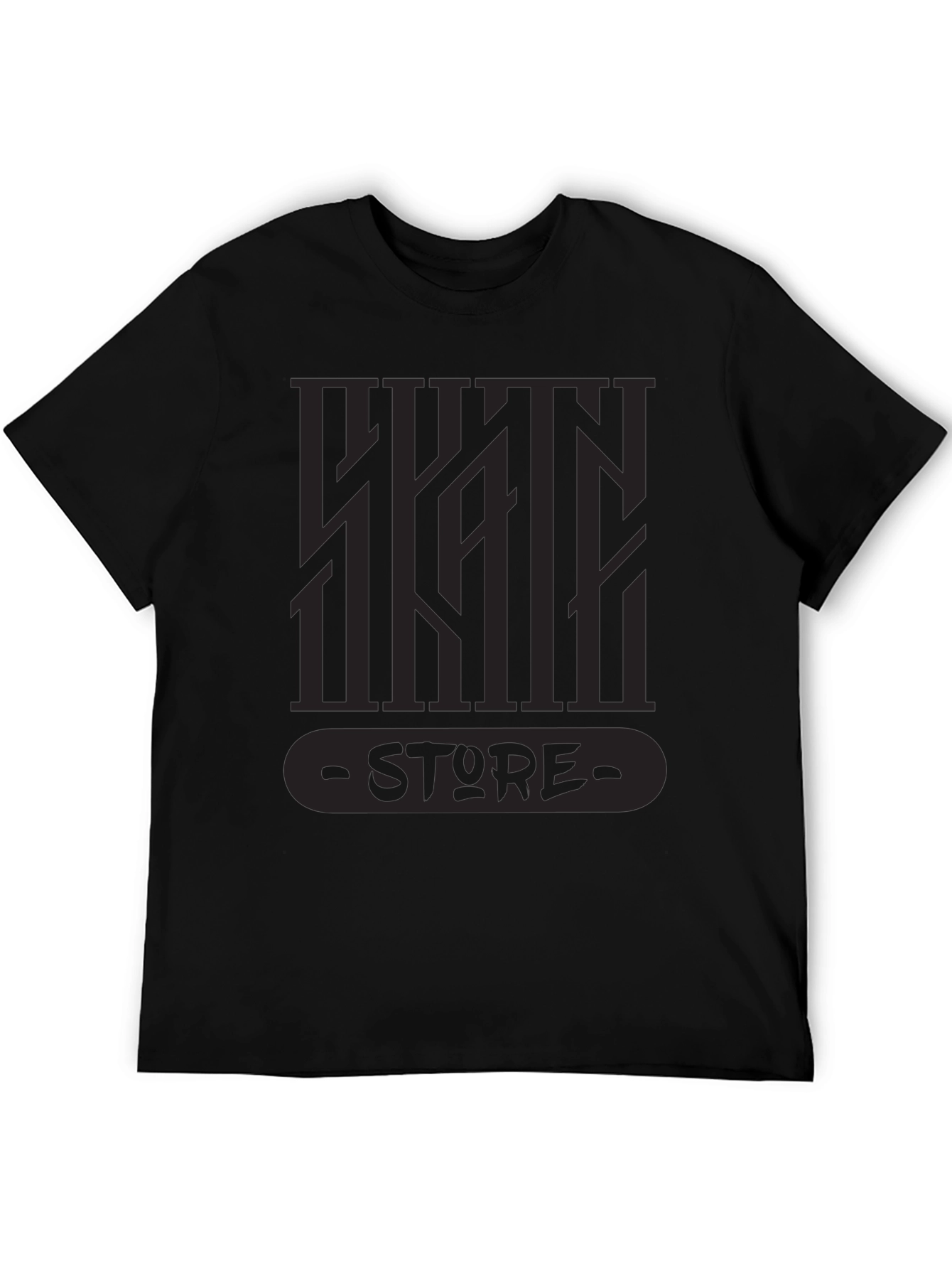 Black Urban Style Graphic Tee - Dark Design view 5