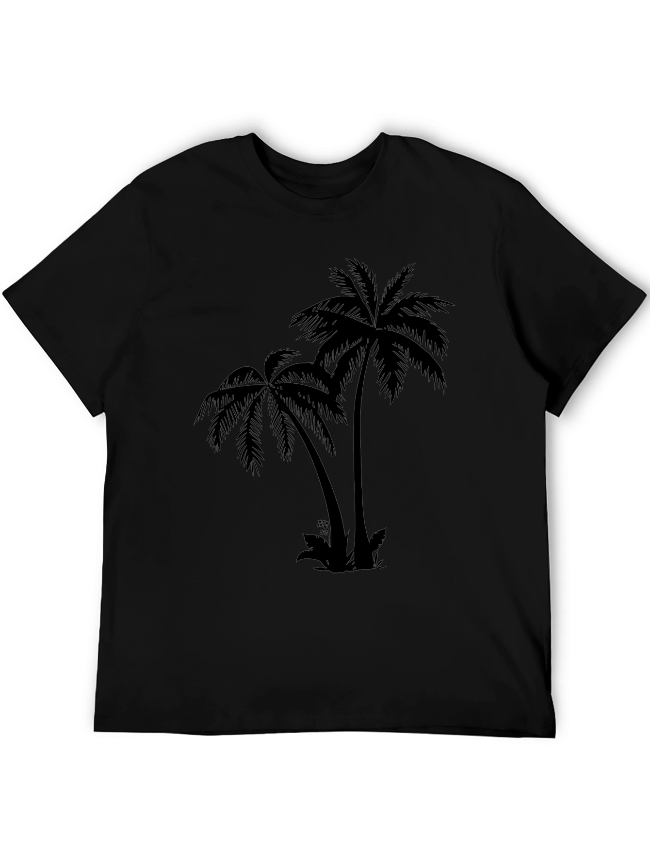 Black Palm Tree Graphic T-Shirt - Tropical Island Vibes view 5