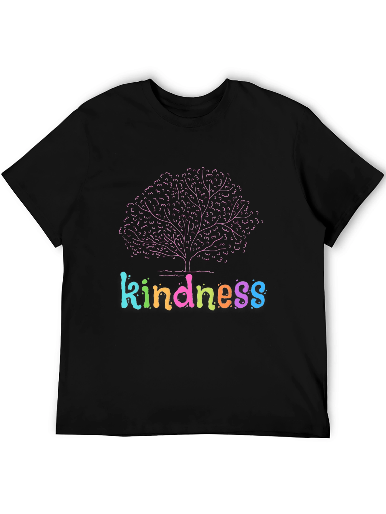 Black Kindness Tree Graphic Black T-Shirt view 5