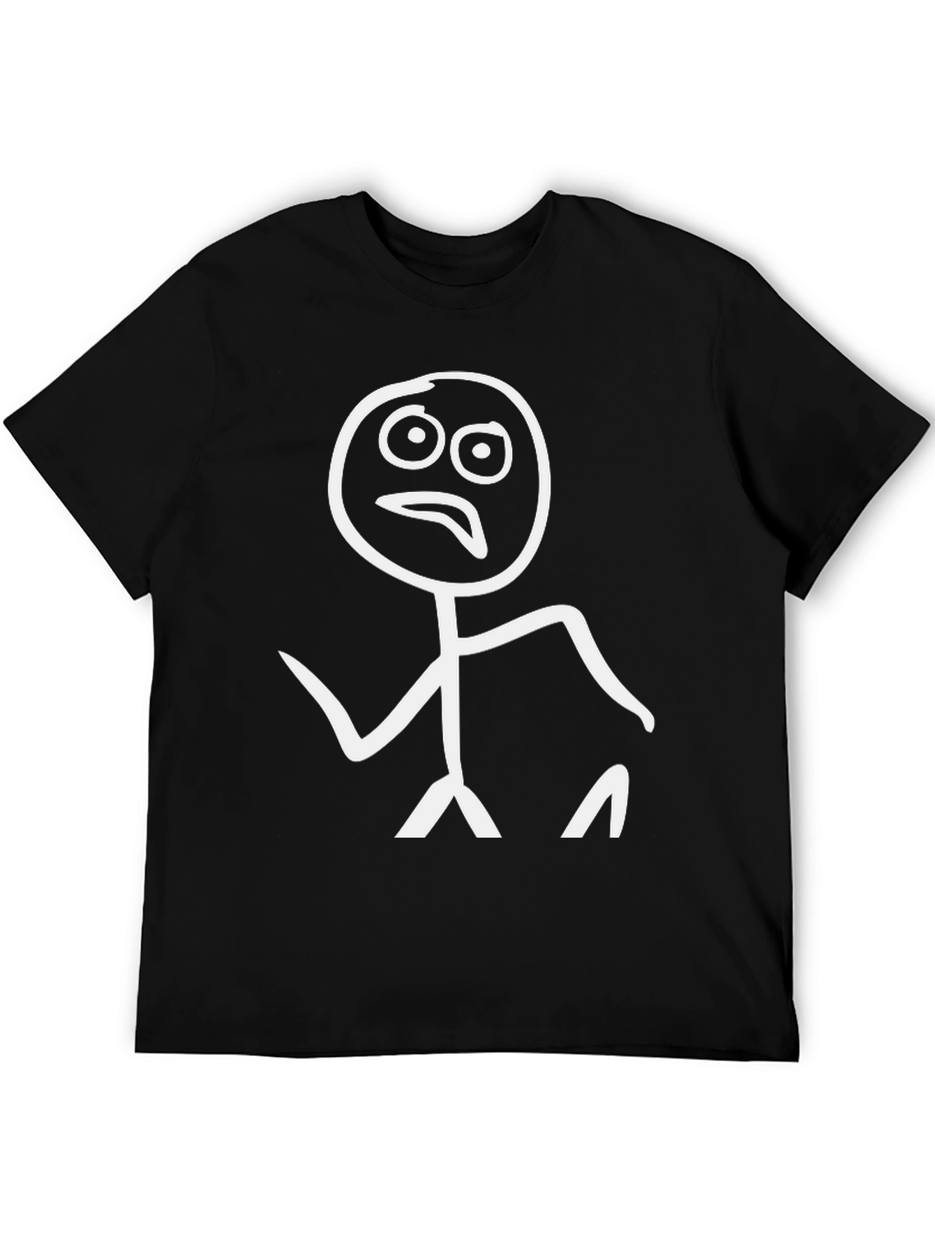 Black Funny Stick Figure T-Shirt - Black Graphic Tee view 5