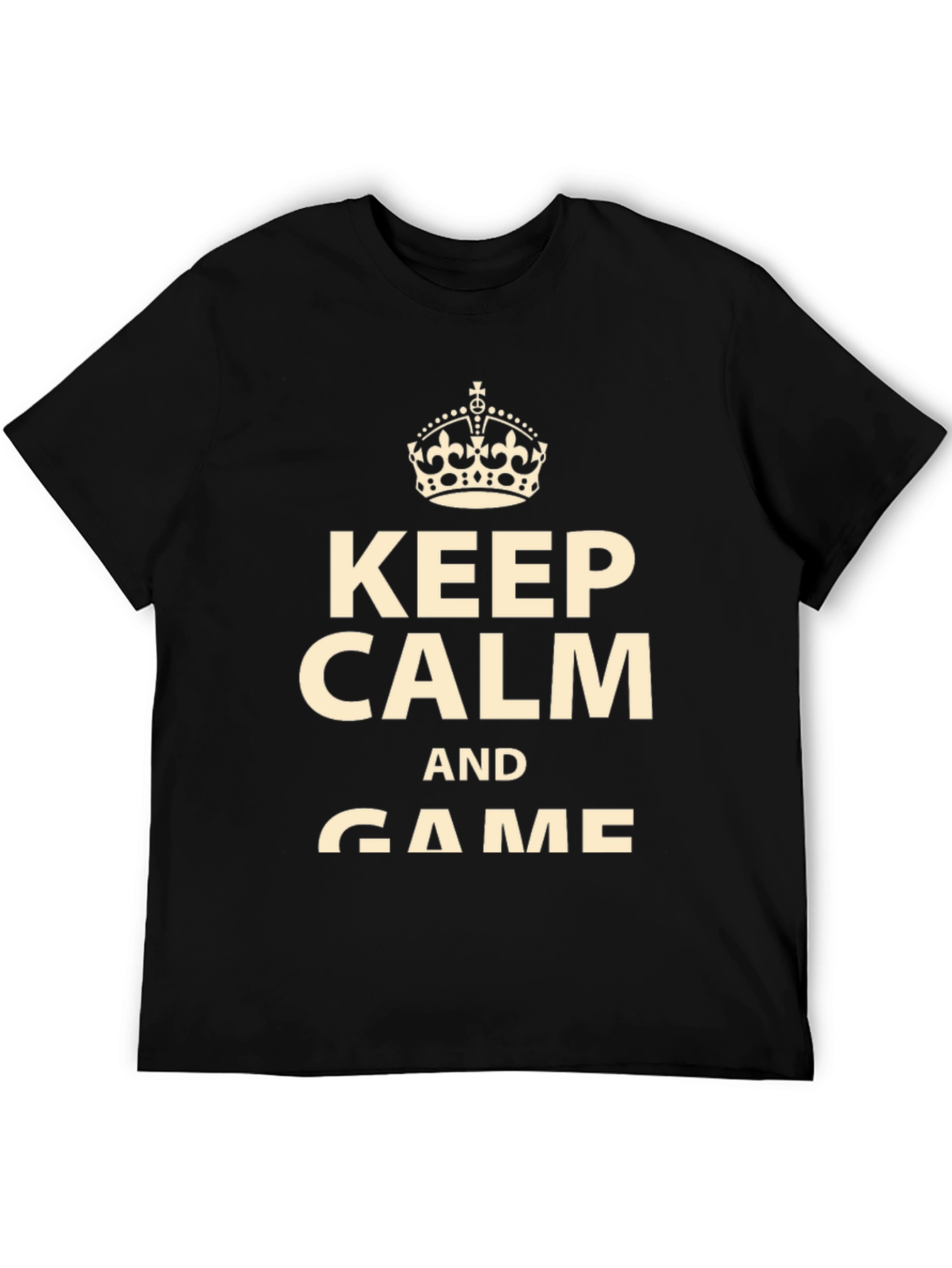 Black Keep Calm and Game Black T-Shirt view 5