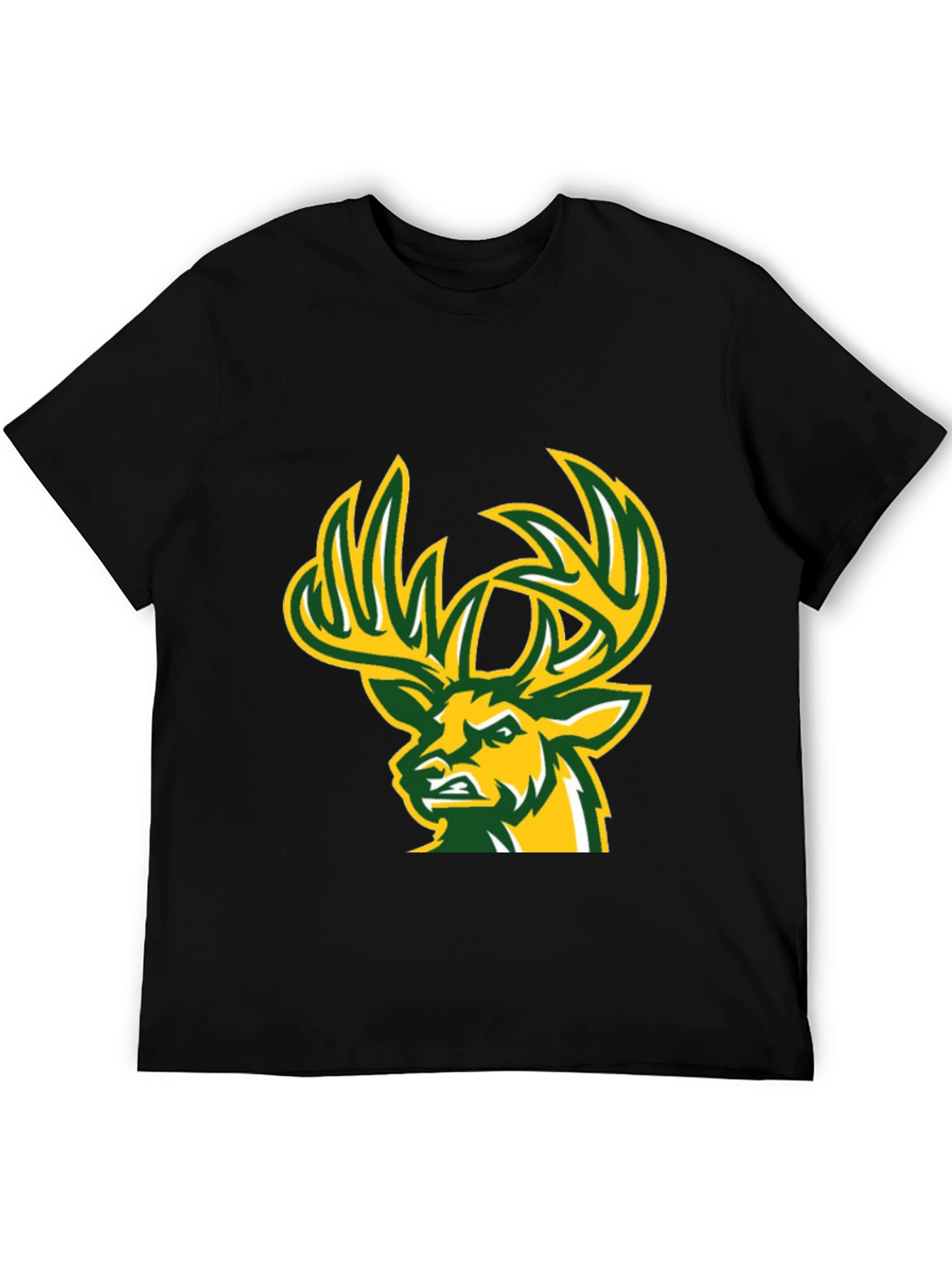 Black Deer Graphic T-Shirt - Black Cotton Tee view 5