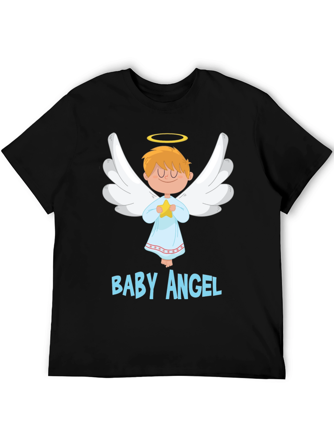 Black Baby Angel Graphic Tee - Cute & Comfortable Black T-Shirt view 5