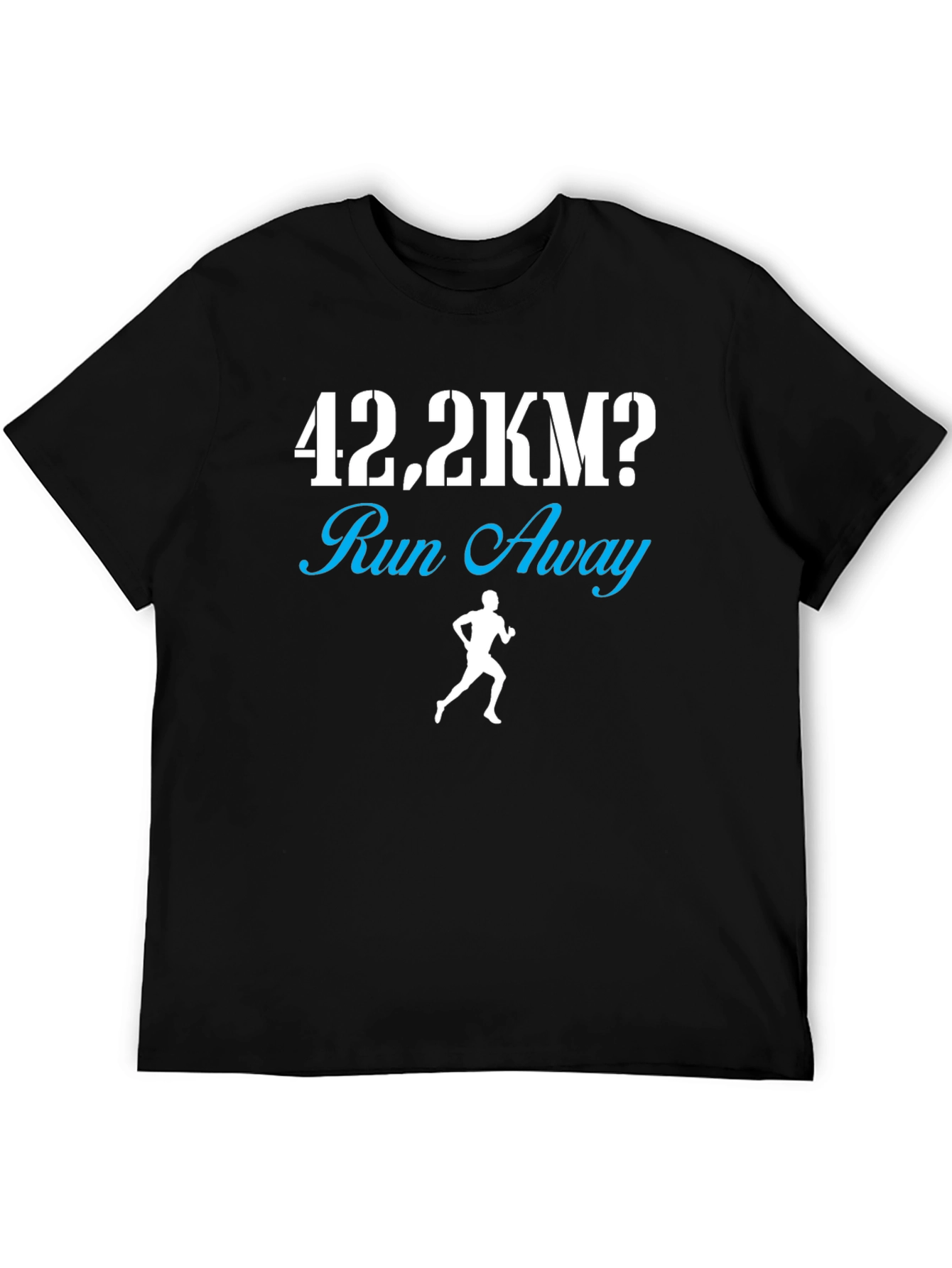 Black 42.2KM Run Away Funny Marathon Runner T-Shirt view 5