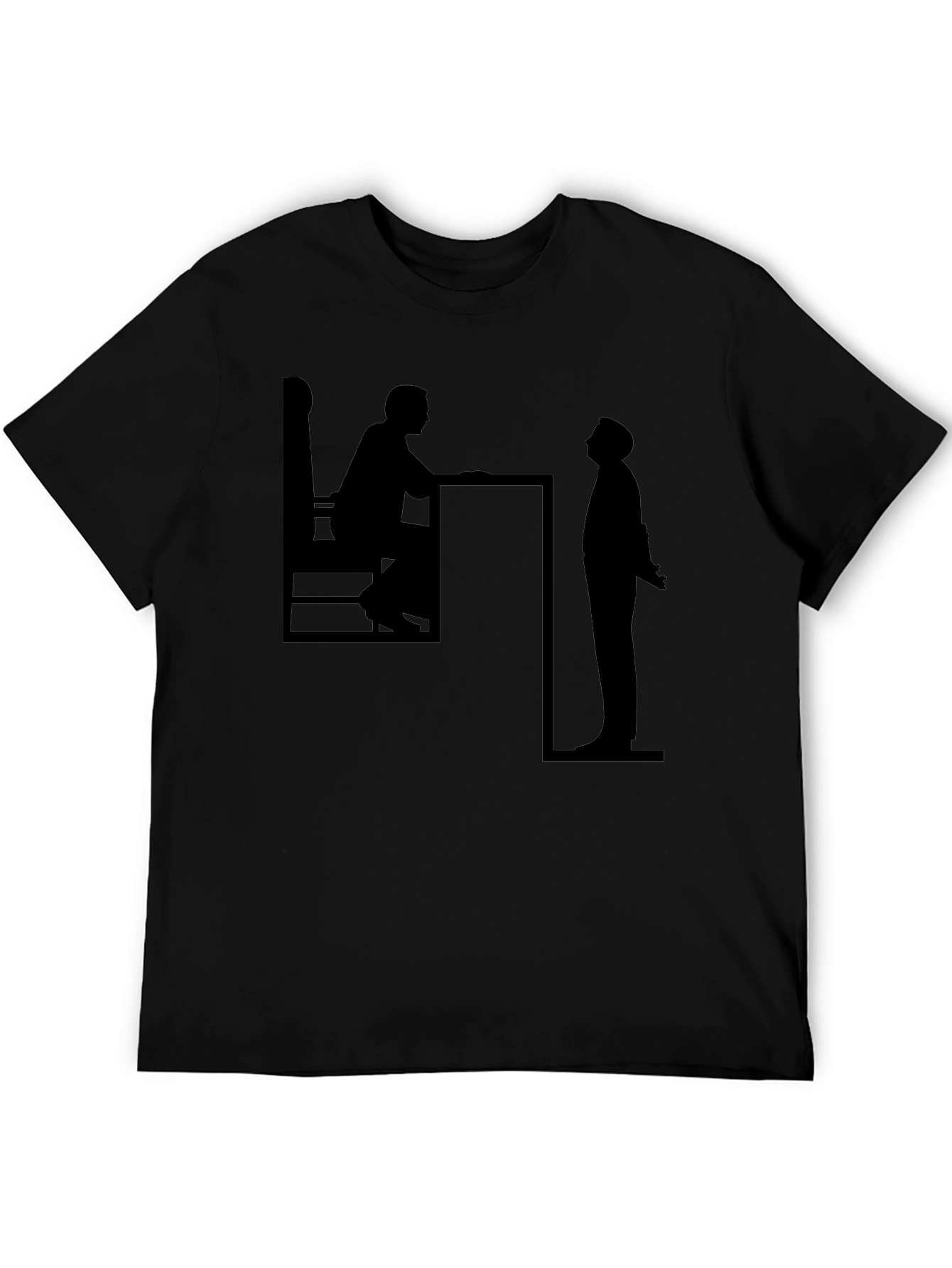Black Silhouette Conversation Black T-Shirt view 5