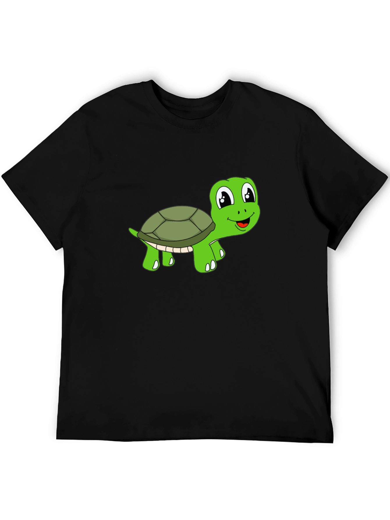 Black Cute Turtle Graphic T-Shirt - Black view 5