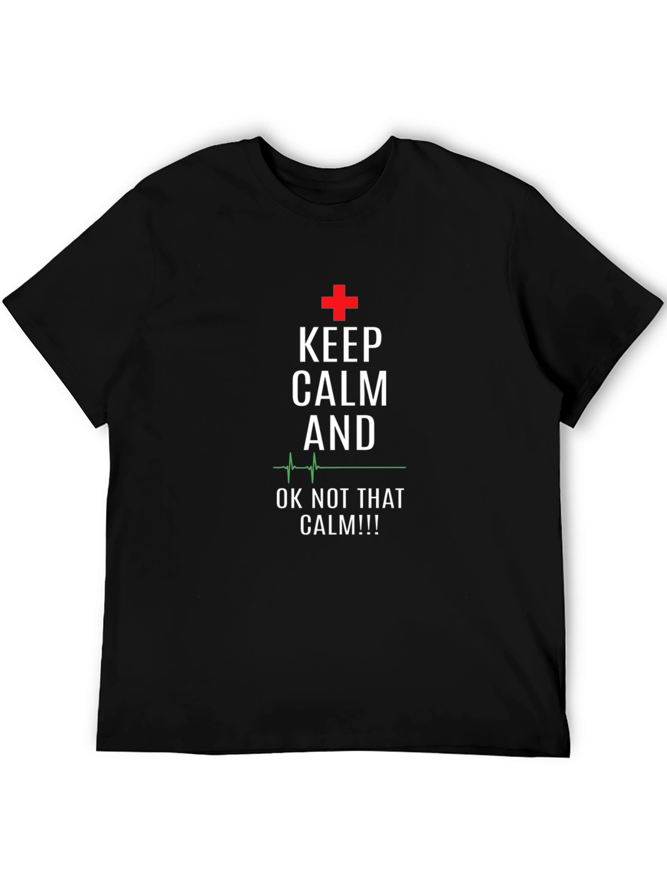 Black Keep Calm Funny Medical T-Shirt view 5