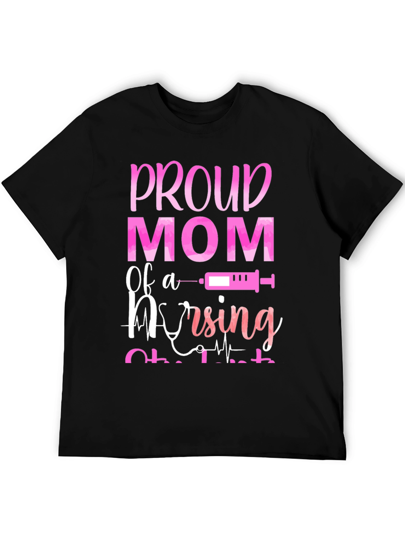 Black Proud Mom of a Nursing Student T-Shirt view 5