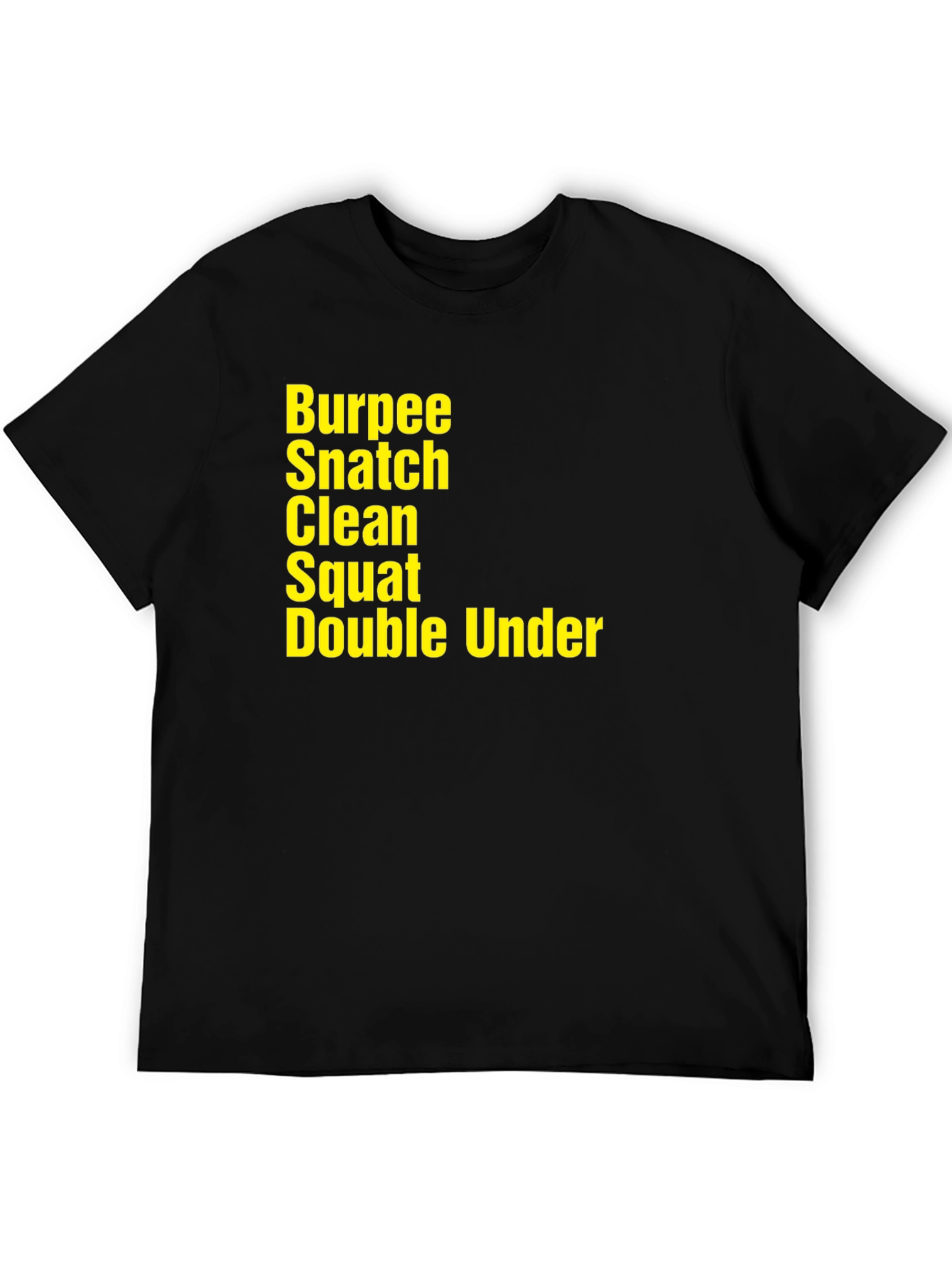 Black Workout Exercise T-Shirt - Burpee Snatch Clean Squat Under view 5