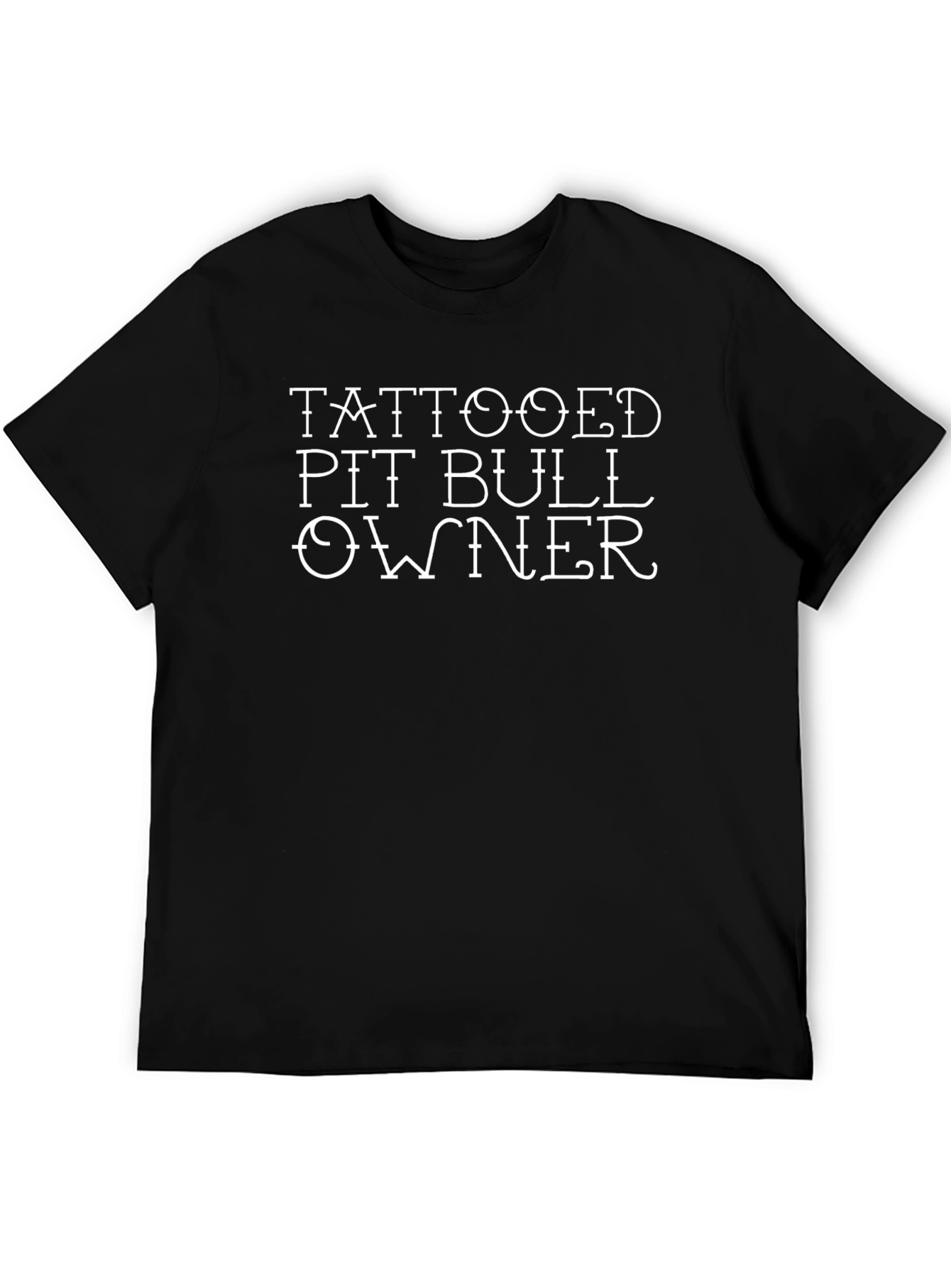 Black Tattooed Pit Bull Owner Graphic Tee - Black Cotton view 5