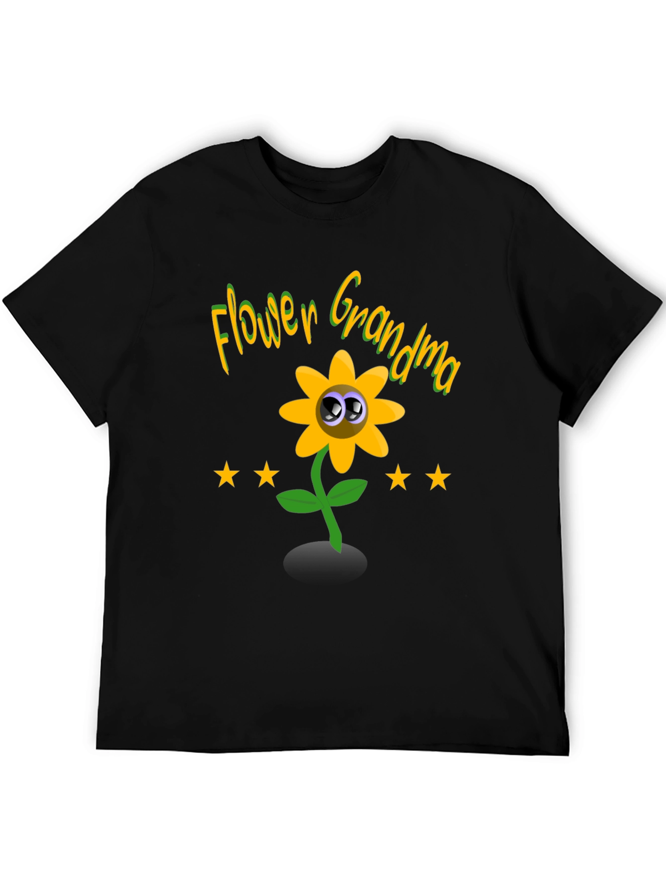 Black Flower Grandma Novelty Graphic T-Shirt view 5